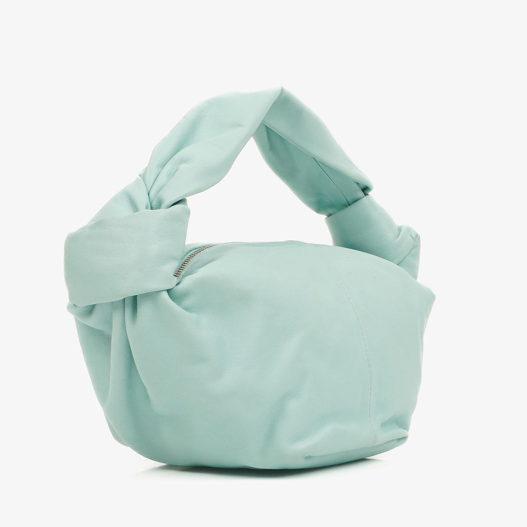 Bottega Veneta Blue Leather Double Knot Clutch