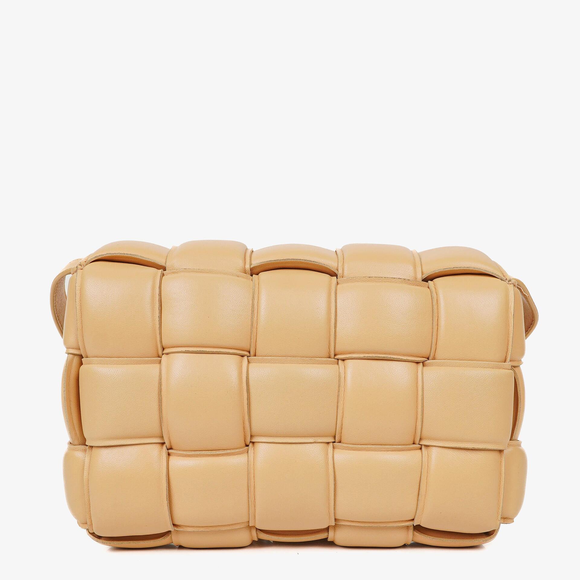 Bottega Veneta Cassette Padded Intrecciato Beige Crossbody Bag