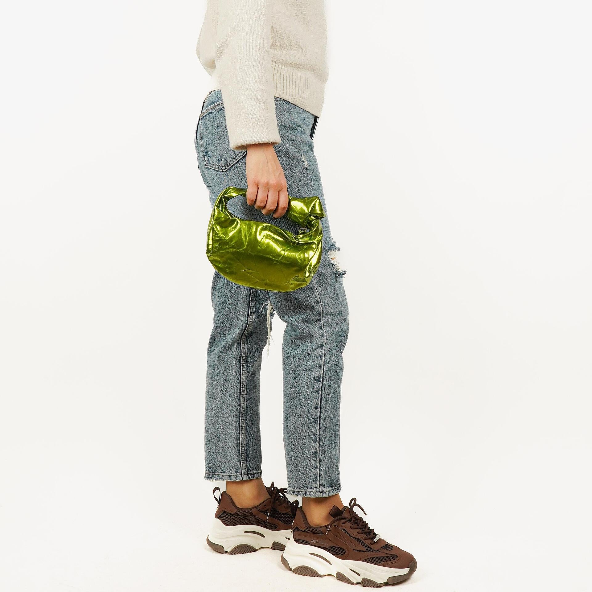 Bottega Veneta Chlorophyll Metallic Crushed Calfskin Mini Jodie Bag