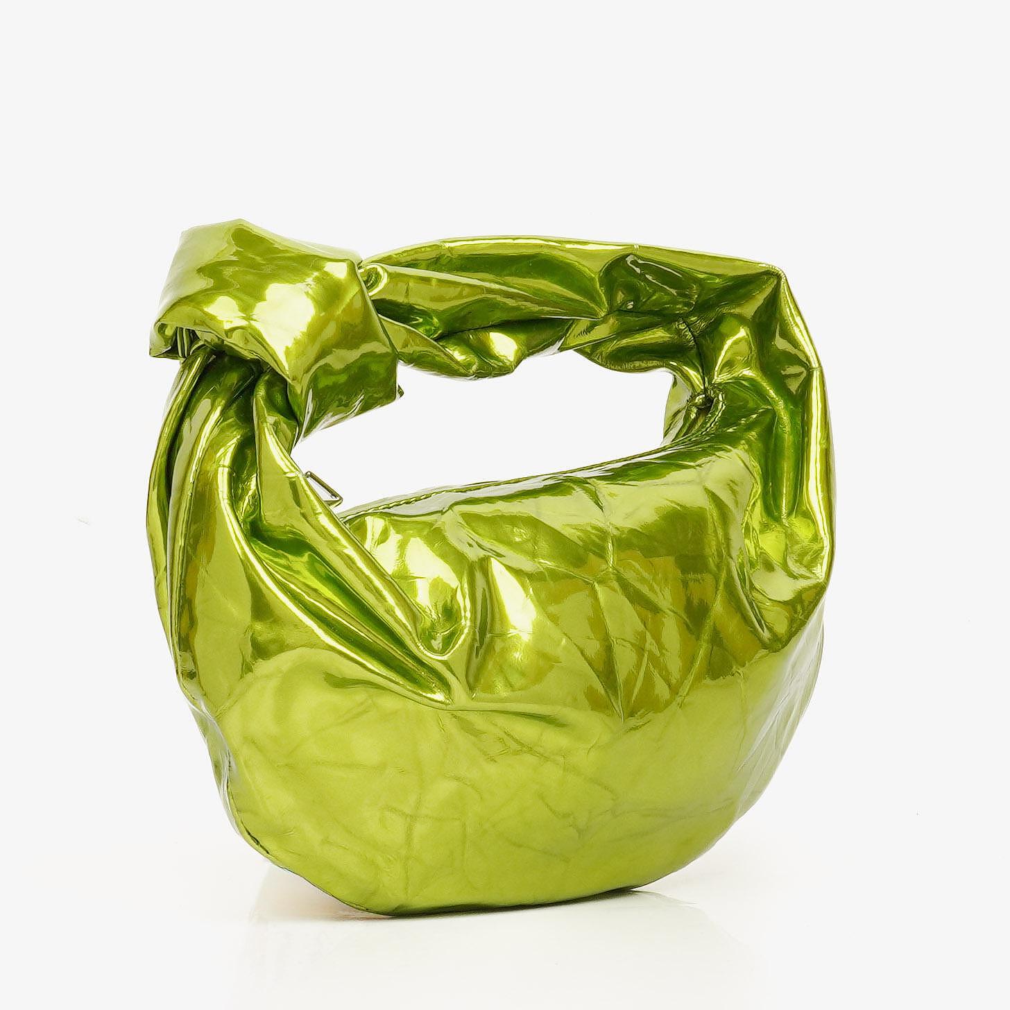Bottega Veneta Chlorophyll Metallic Crushed Calfskin Mini Jodie Bag