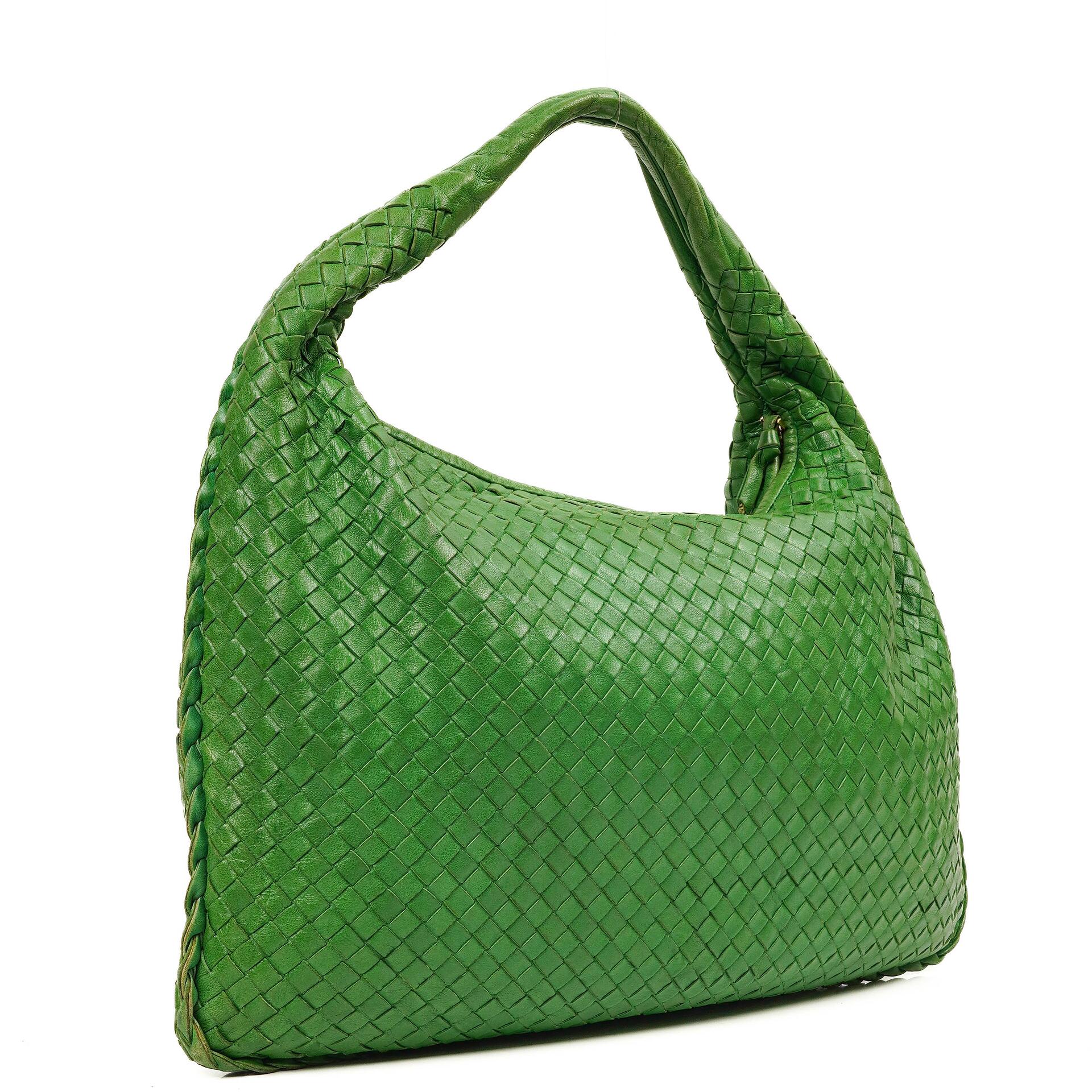 Bottega Veneta Green Nappa Intrecciato Large Veneta Hobo Bag