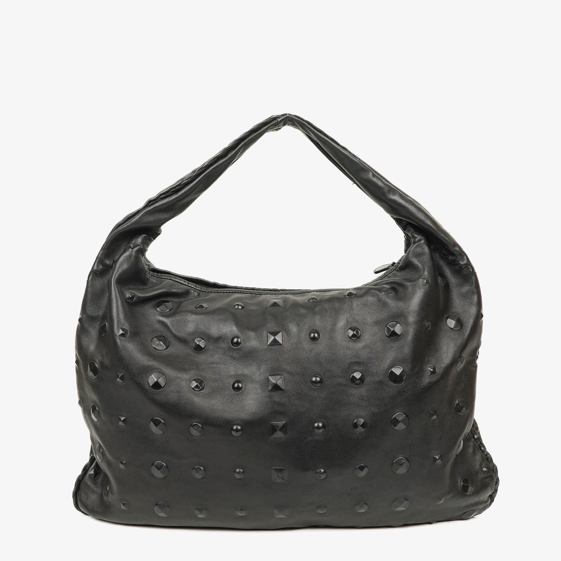 Bottega Veneta Maxi Black Nappa Studded Hobo Bag