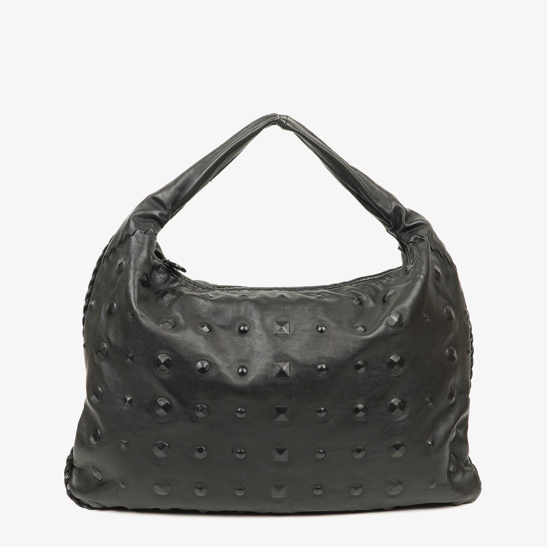 Bottega Veneta Maxi Black Nappa Studded Hobo Bag