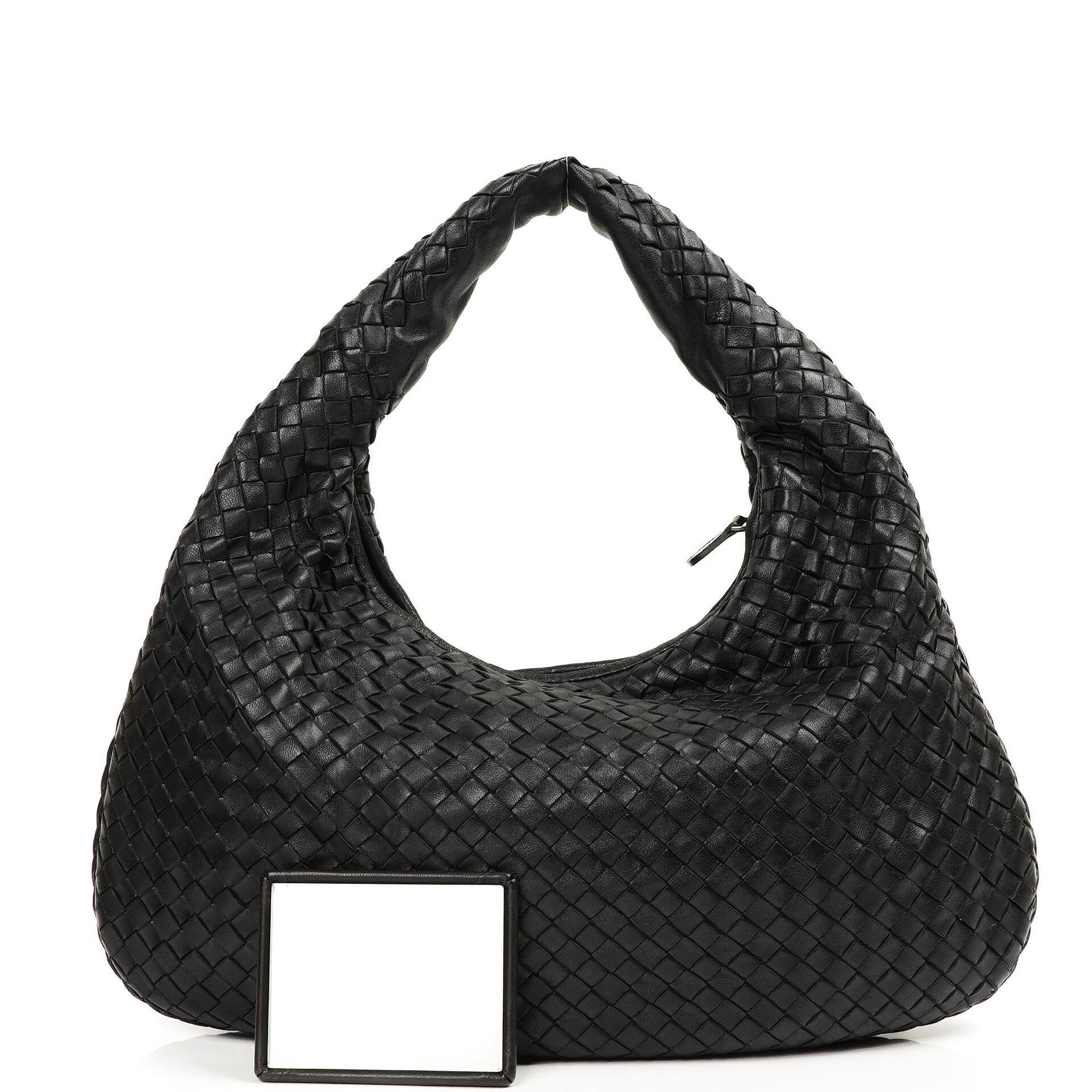 Bottega Veneta Medium Veneta Black Nappa Intrecciato Hobo Bag