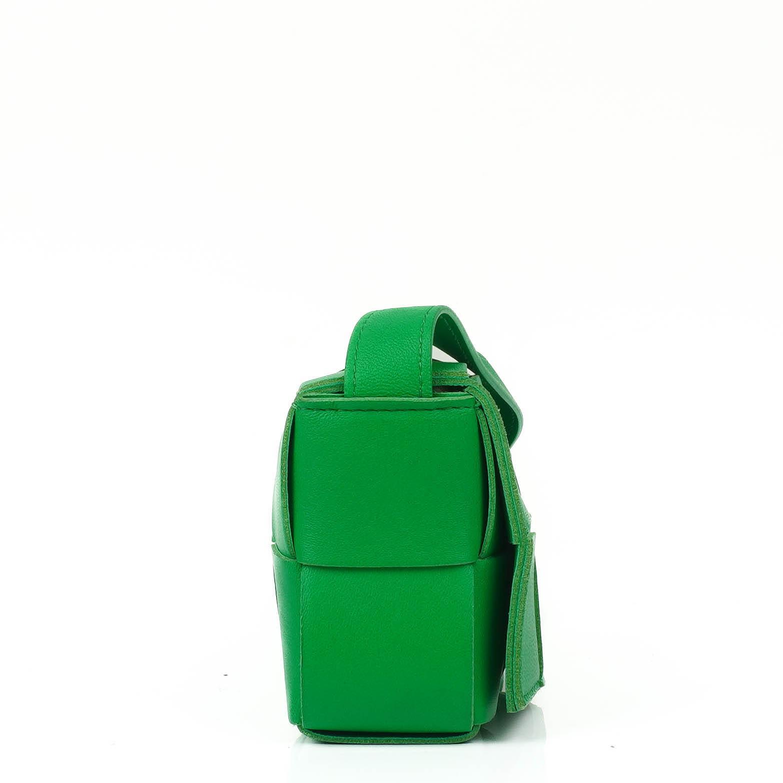Bottega Veneta Mini Cassette Parakeet Maxi Intrecciato Leather Crossbody Bag