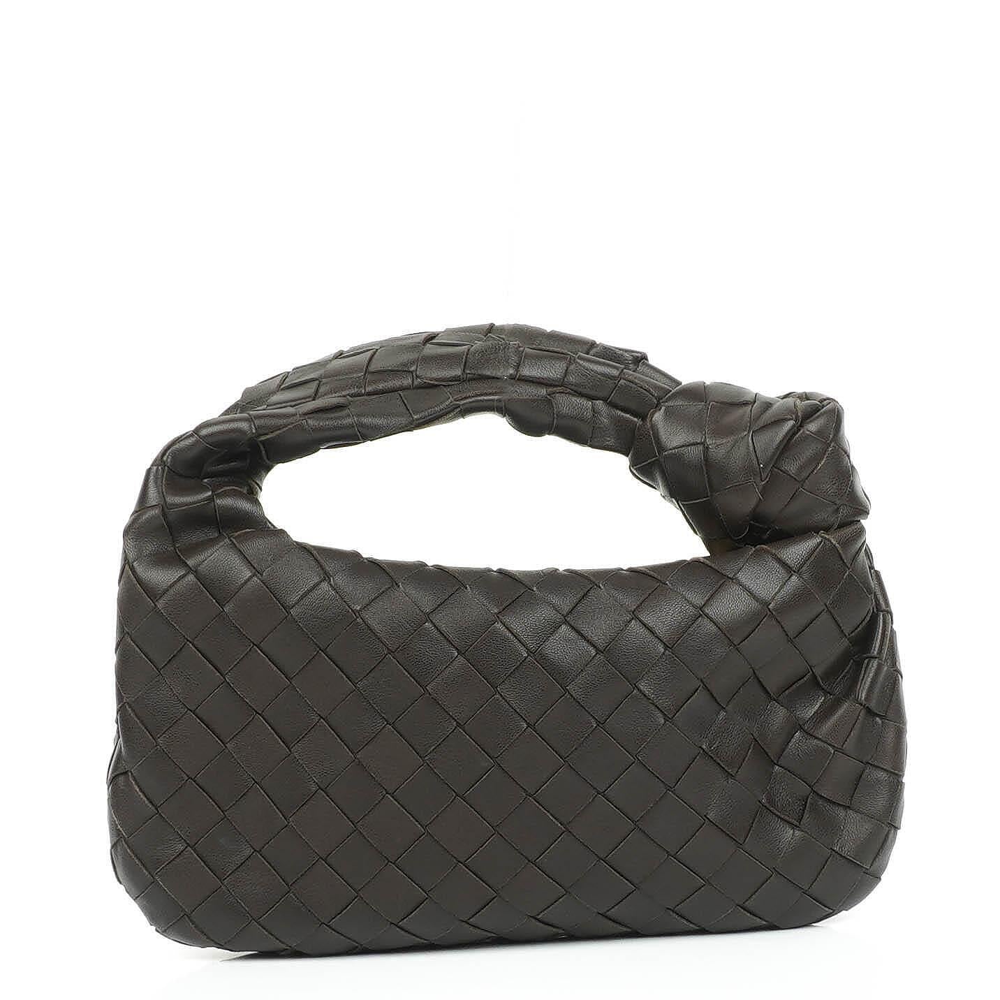 Bottega Veneta Mini Jodie Brown Top Handle Bag