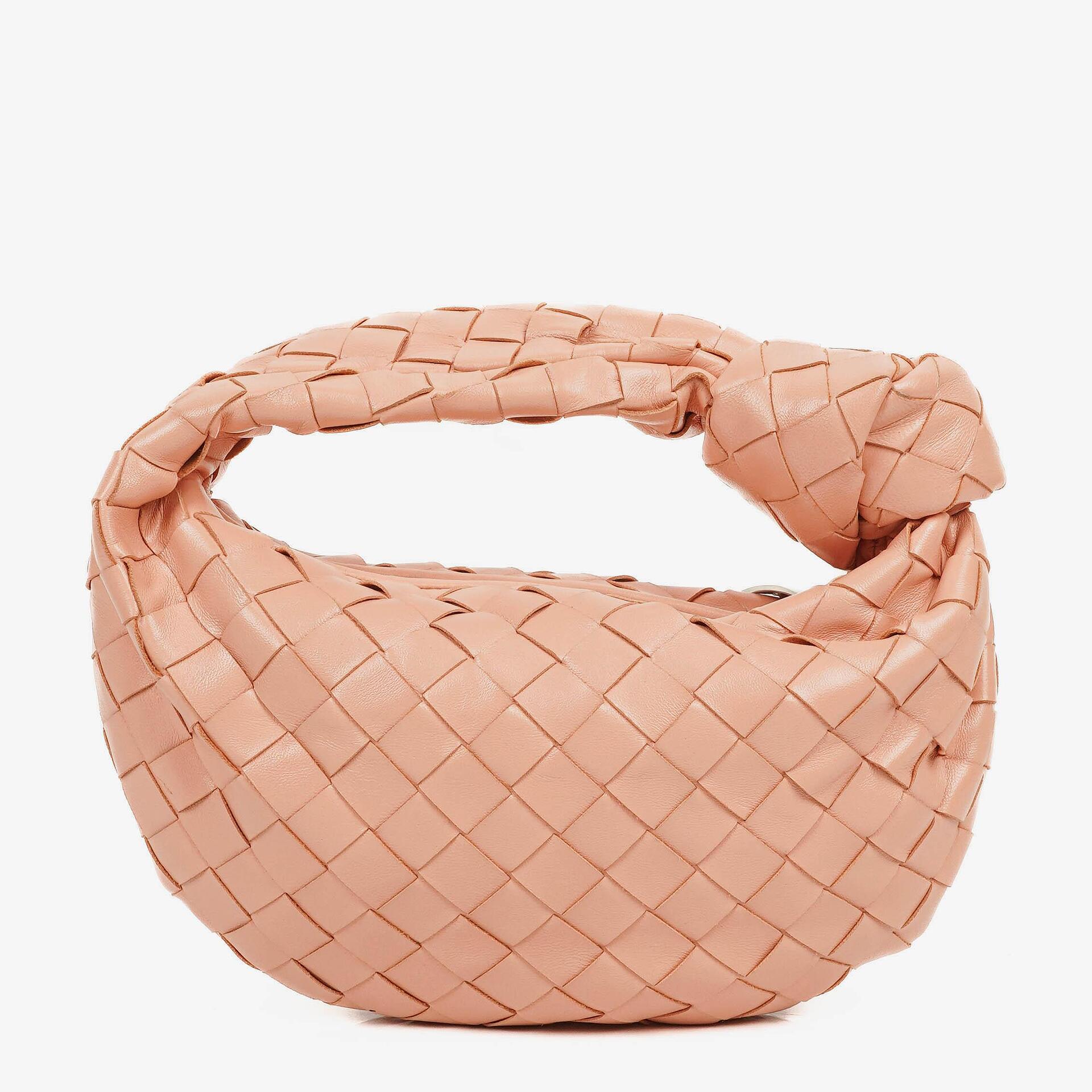 Bottega Veneta Mini Jodie Peach Nappa Intrecciato Bag