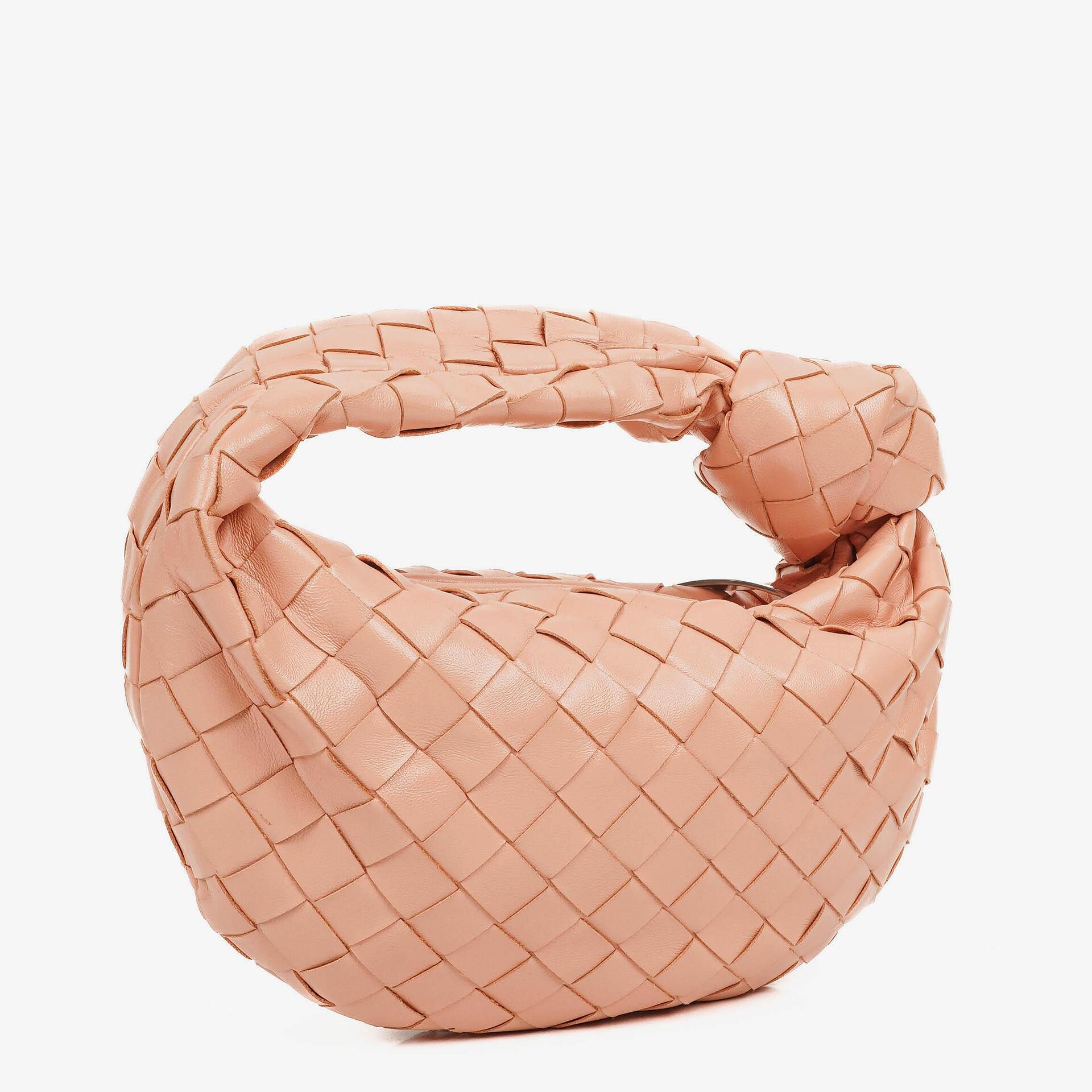 Bottega Veneta Mini Jodie Peach Nappa Intrecciato Bag