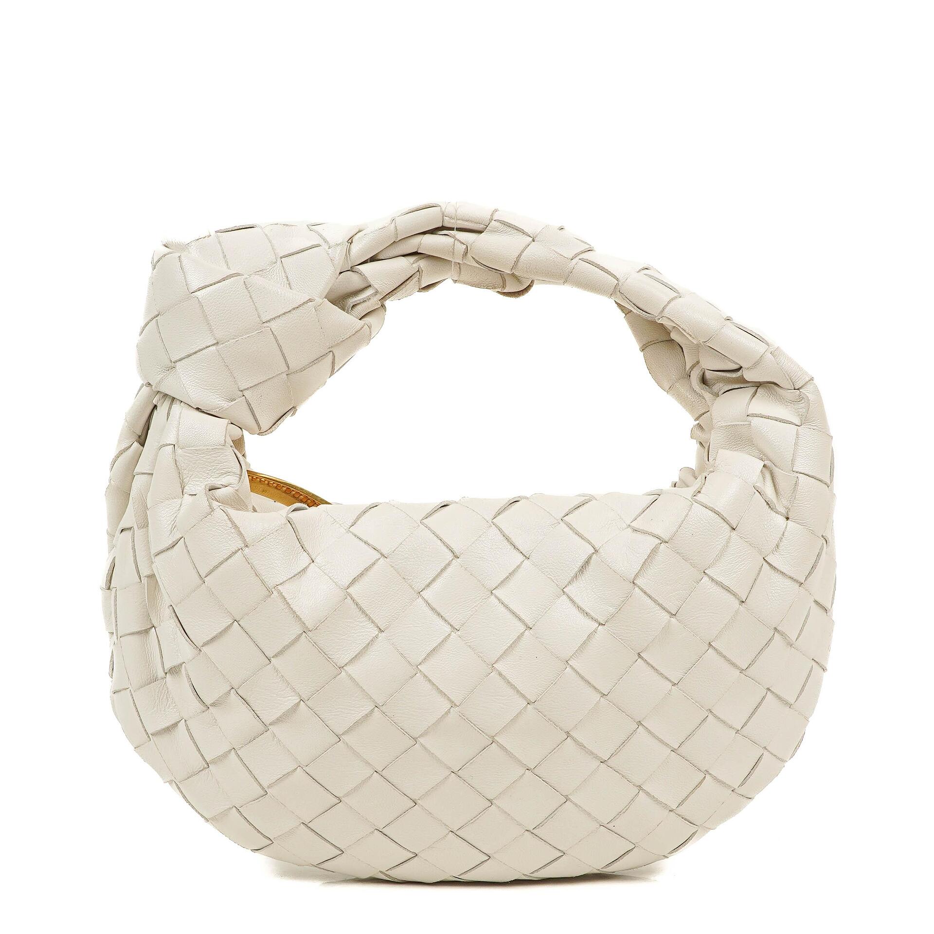 Bottega Veneta Mini Jodie White Nappa Intrecciato Bag