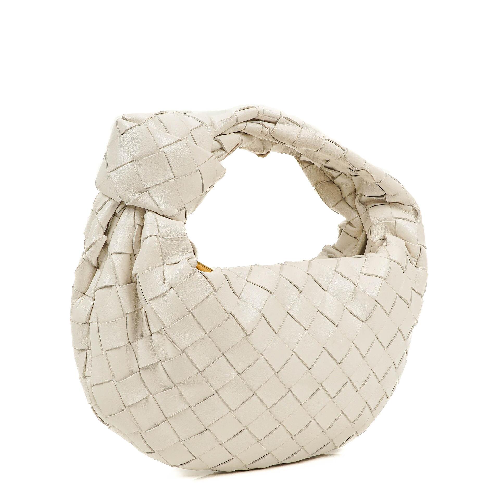 Bottega Veneta Mini Jodie White Nappa Intrecciato Bag