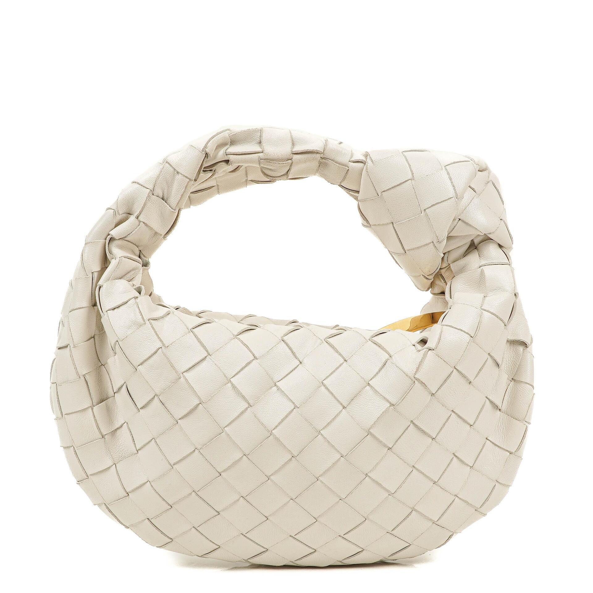 Bottega Veneta Mini Jodie White Nappa Intrecciato Bag
