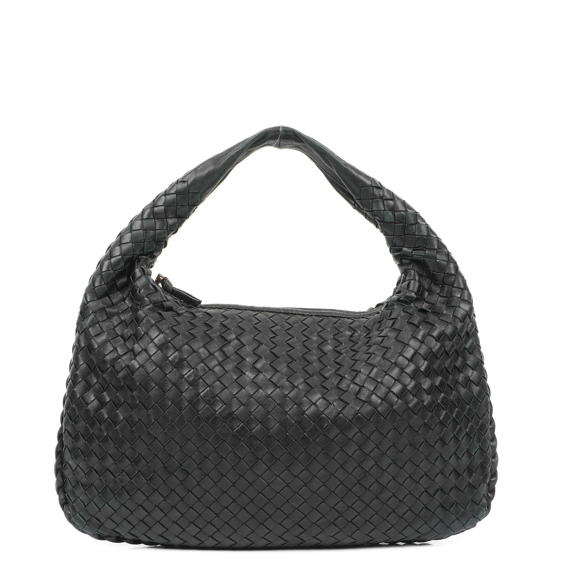 Bottega Veneta Nappa Intrecciato Black Medium Veneta Hobo Bag