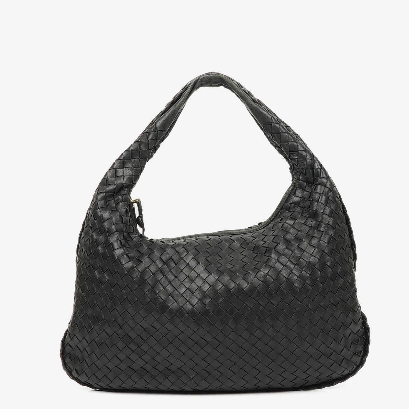 Bottega Veneta Nappa Intrecciato Black Medium Veneta Hobo Bag