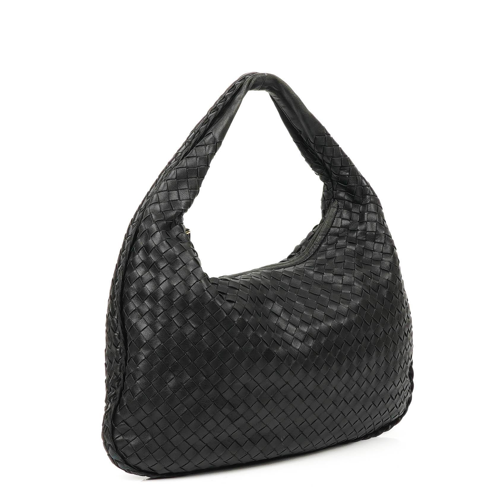 Bottega Veneta Nappa Intrecciato Black Medium Veneta Hobo Bag