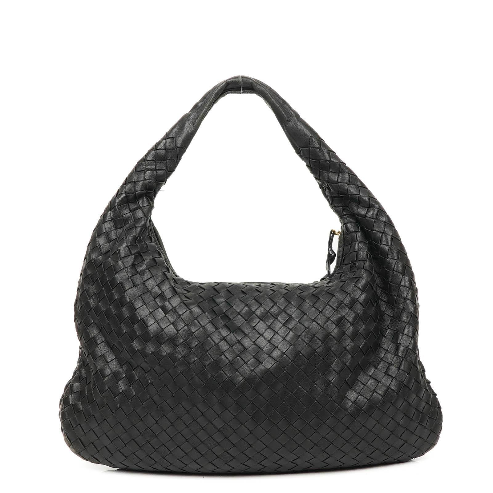 Bottega Veneta Nappa Intrecciato Black Medium Veneta Hobo Bag