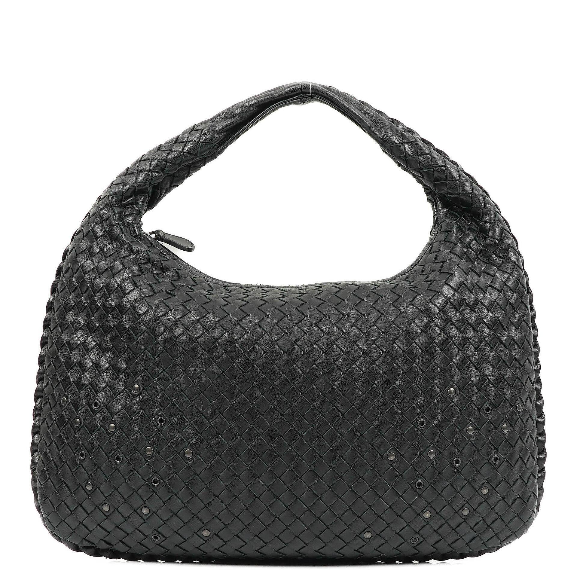 Bottega Veneta Nappa Intrecciato Black Medium Veneta Hobo Bag
