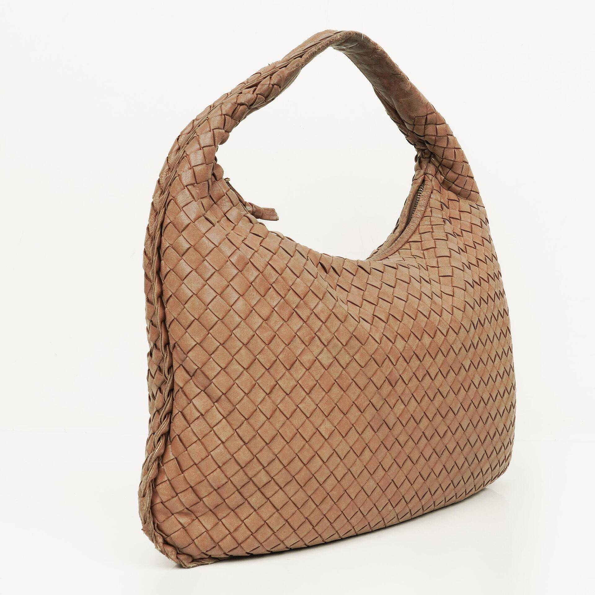 Bottega Veneta Nappa Intrecciato Brown Medium Veneta Hobo Bag