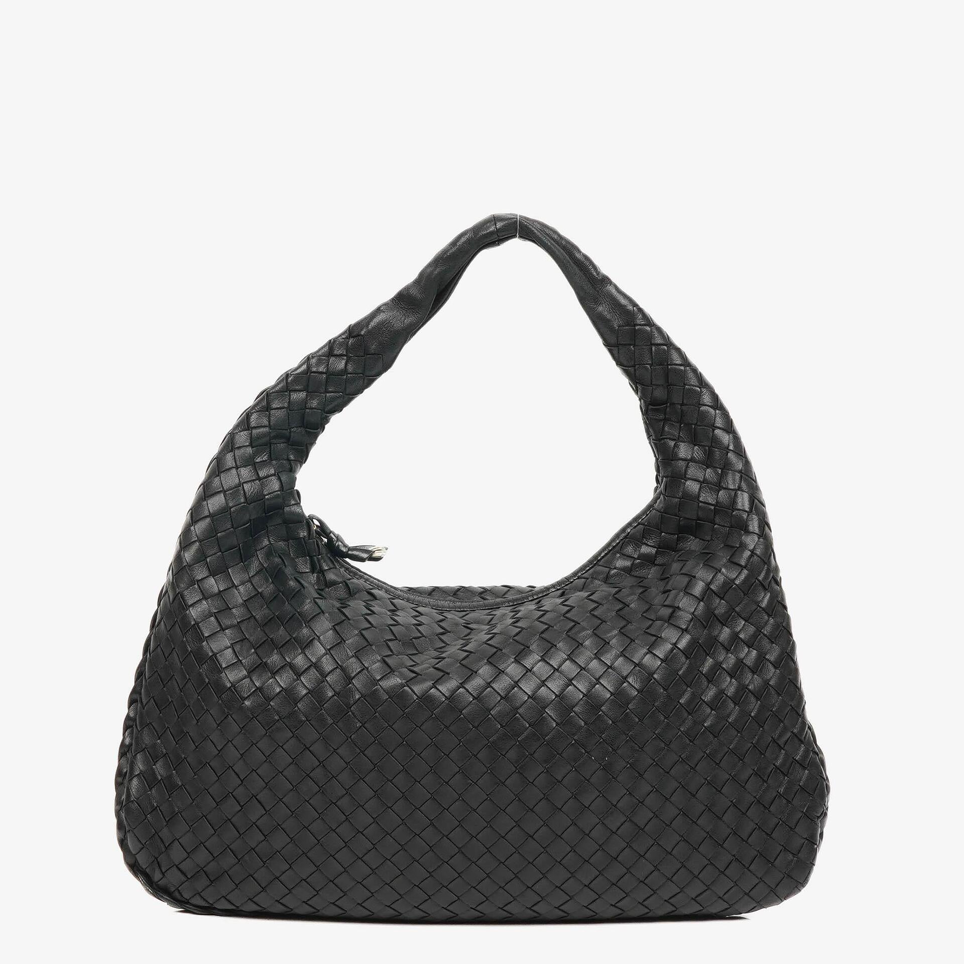 Bottega Veneta Nappa Intrecciato Medium Veneta Hobo Black