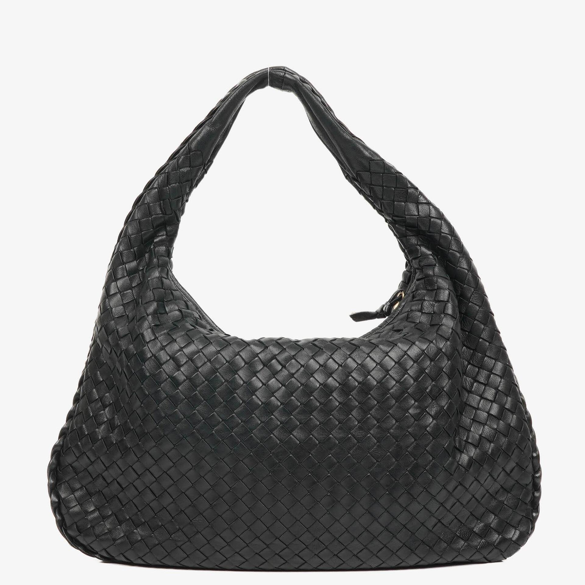Bottega Veneta Nappa Intrecciato Medium Veneta Hobo Black