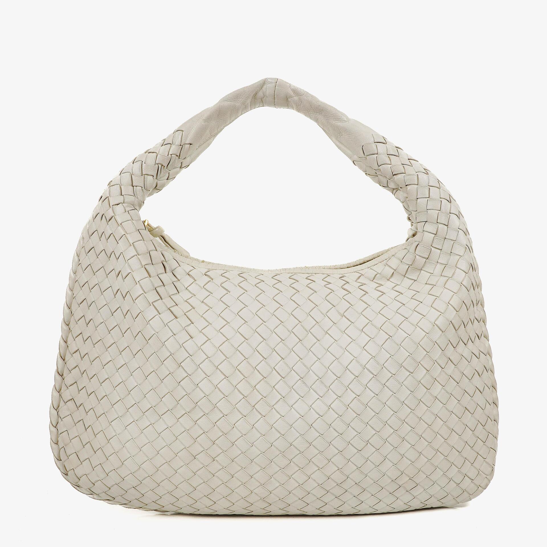 Bottega Veneta Nappa Intrecciato Medium Veneta Hobo White