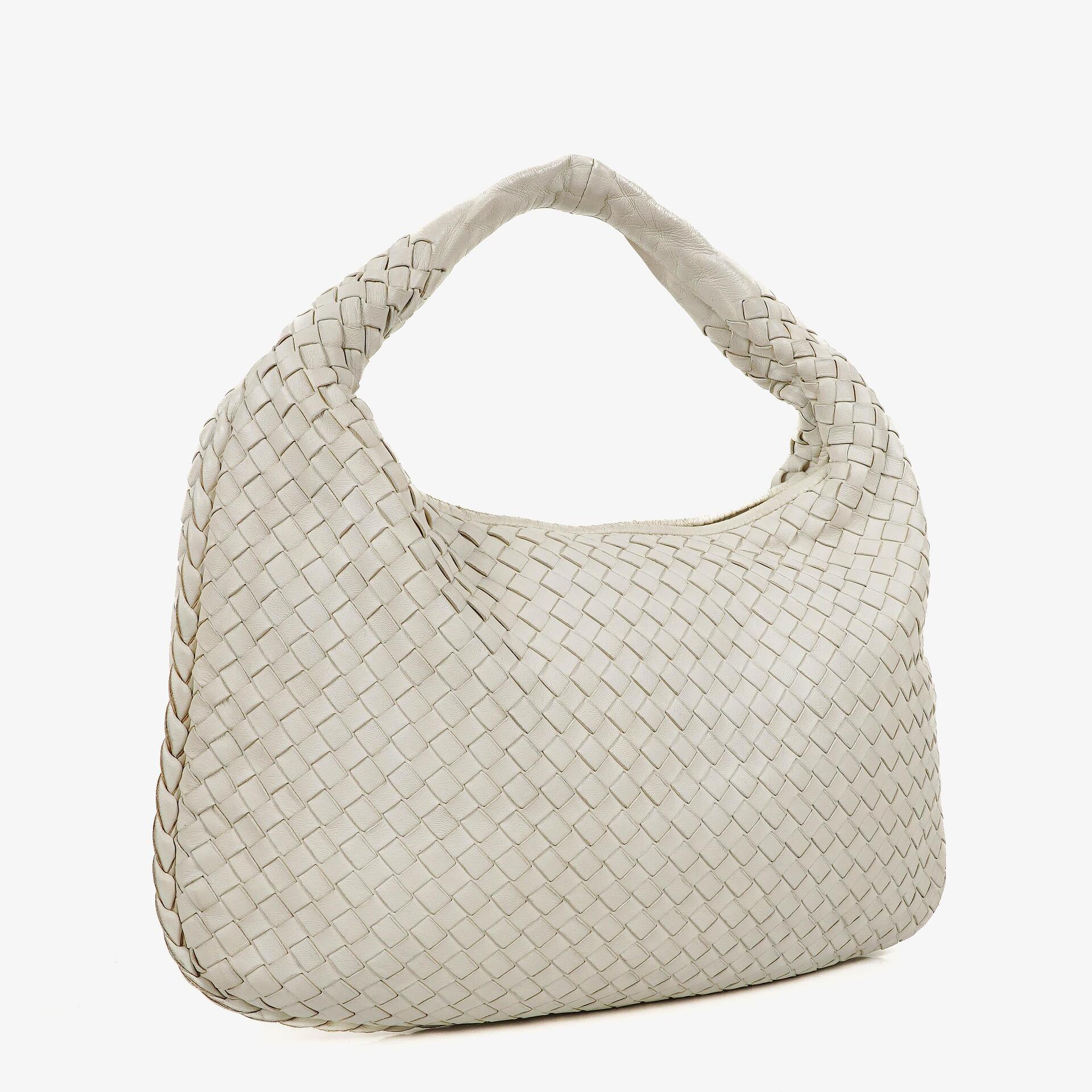 Bottega Veneta Nappa Intrecciato Medium Veneta Hobo White