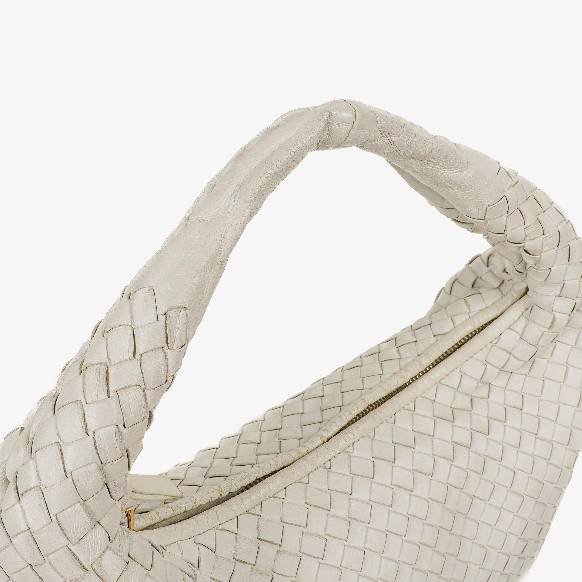 Bottega Veneta Nappa Intrecciato Medium Veneta Hobo White