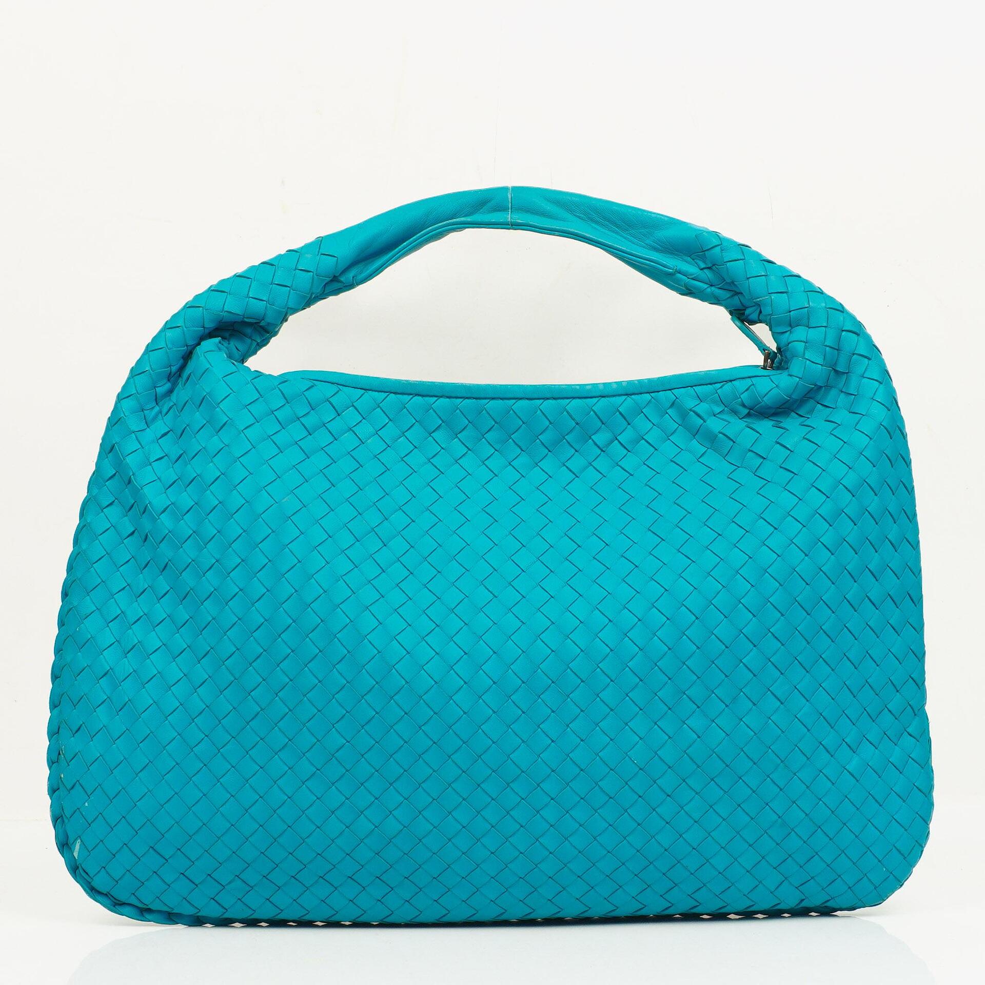 Bottega Veneta Nappa Intrecciato Turquoise Veneta Large Hobo Bag