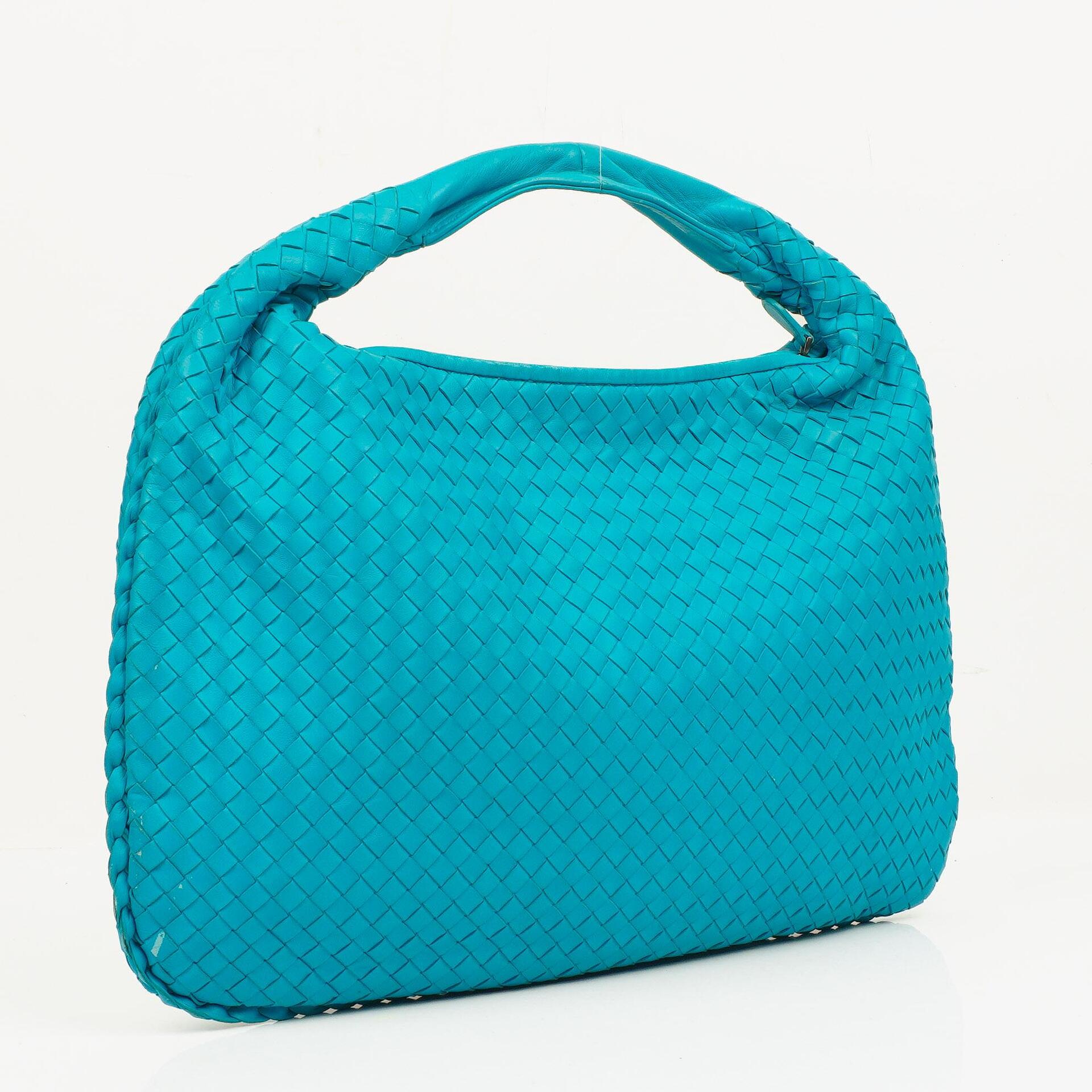 Bottega Veneta Nappa Intrecciato Turquoise Veneta Large Hobo Bag