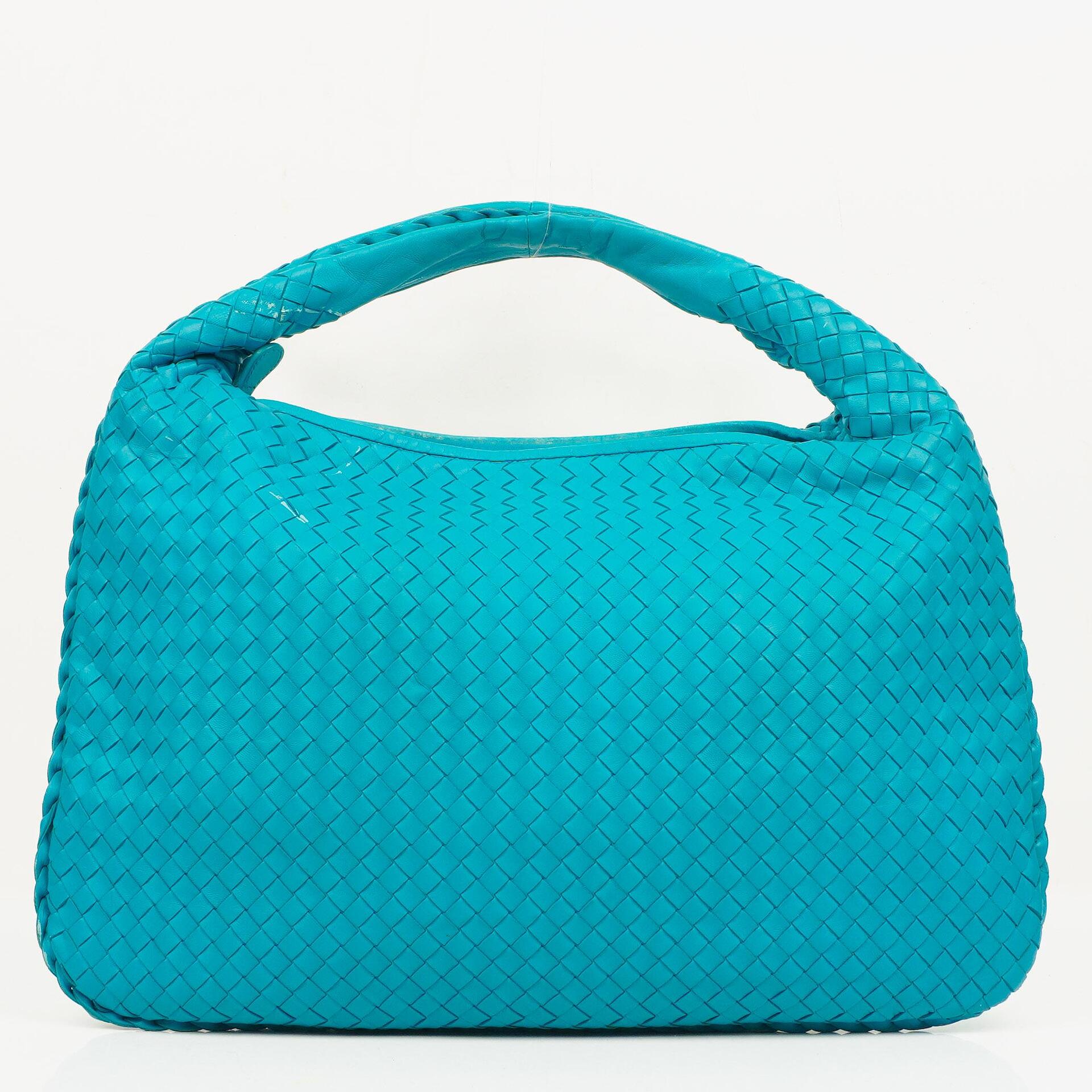 Bottega Veneta Nappa Intrecciato Turquoise Veneta Large Hobo Bag