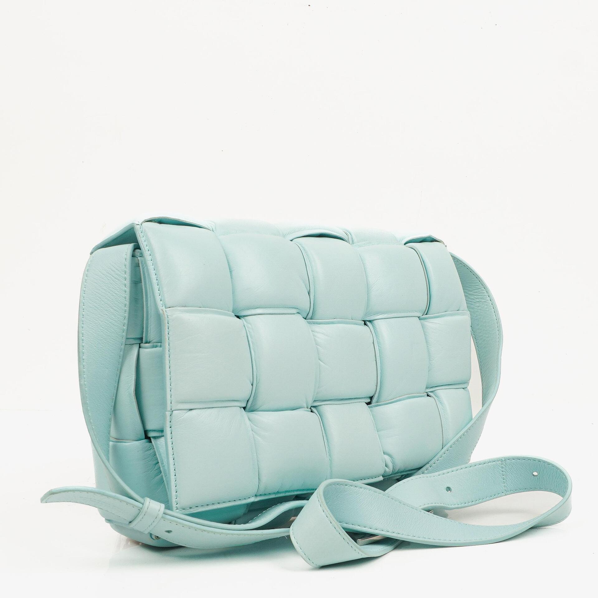 Bottega Veneta Spearmint Nappa Maxi Intreccio Padded Cassette Crossbody Bag