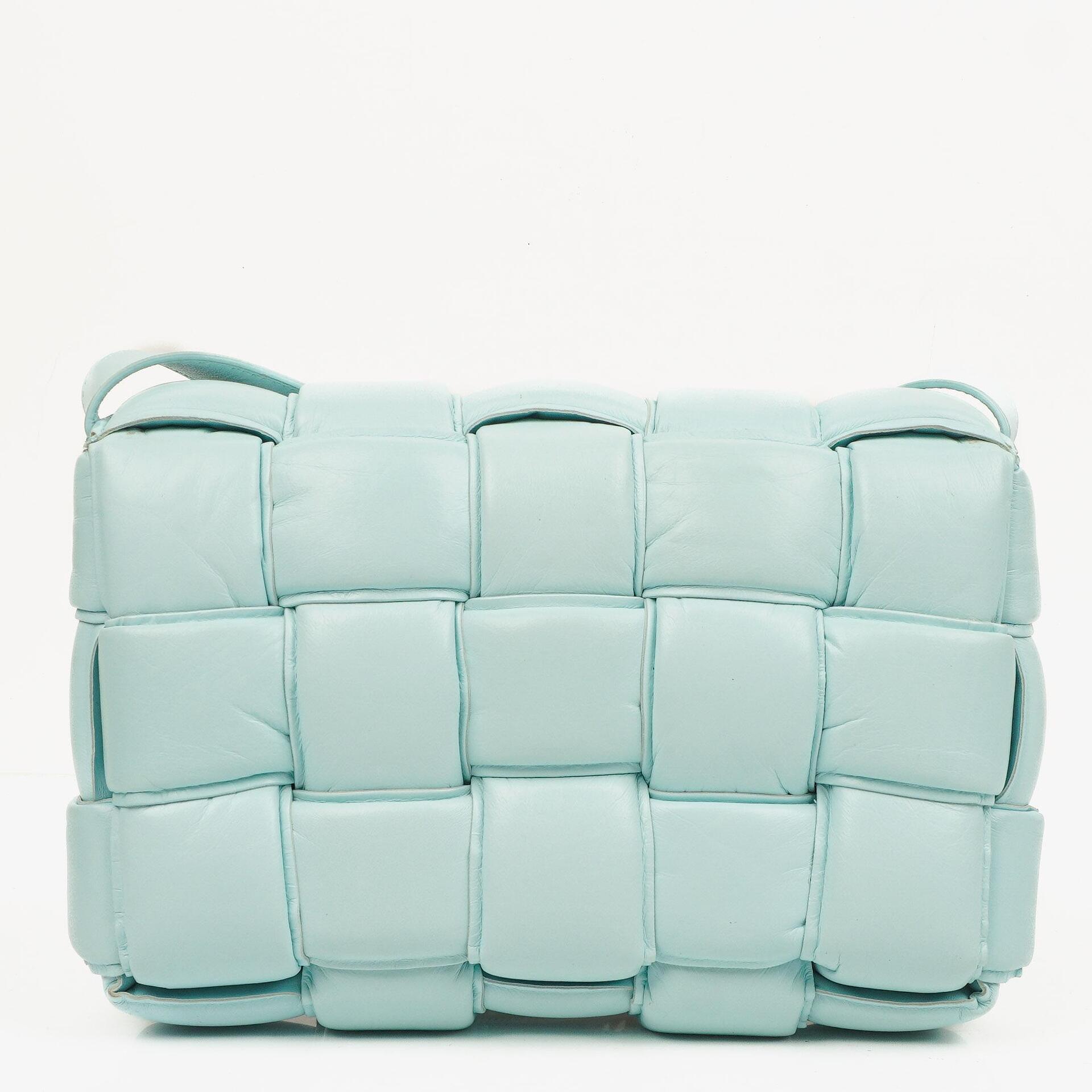 Bottega Veneta Spearmint Nappa Maxi Intreccio Padded Cassette Crossbody Bag