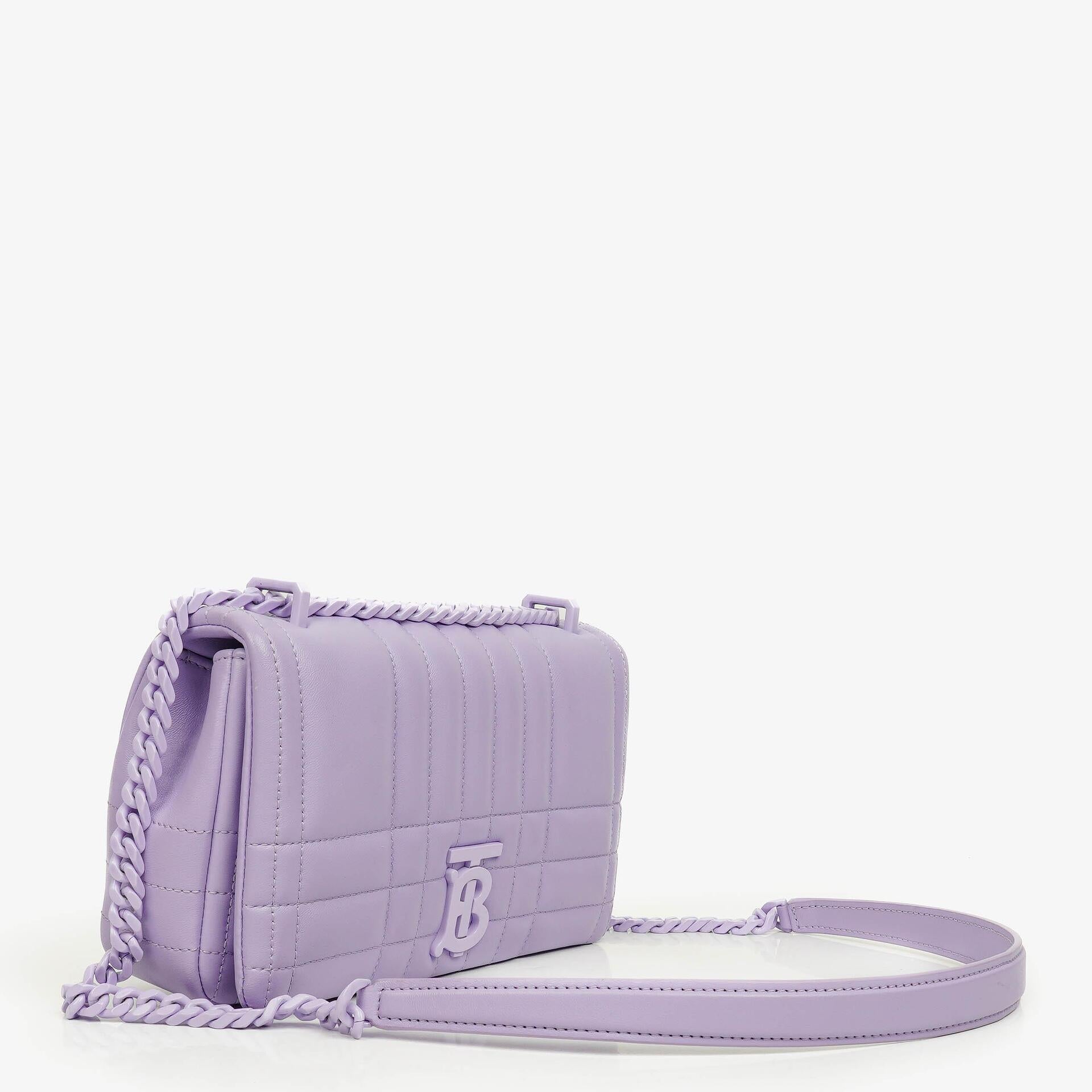Burberry Lavender Quilted Leather Small Lola Shoulder Bagg