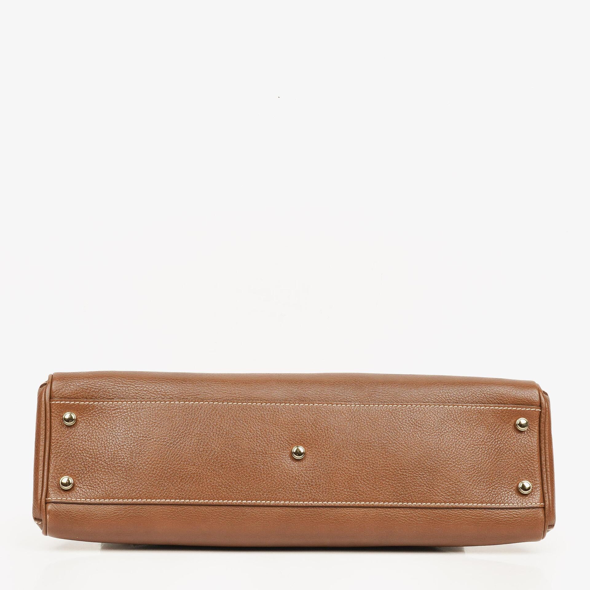 Cartier Marcello de Cartier Brown Leather Handle Bag