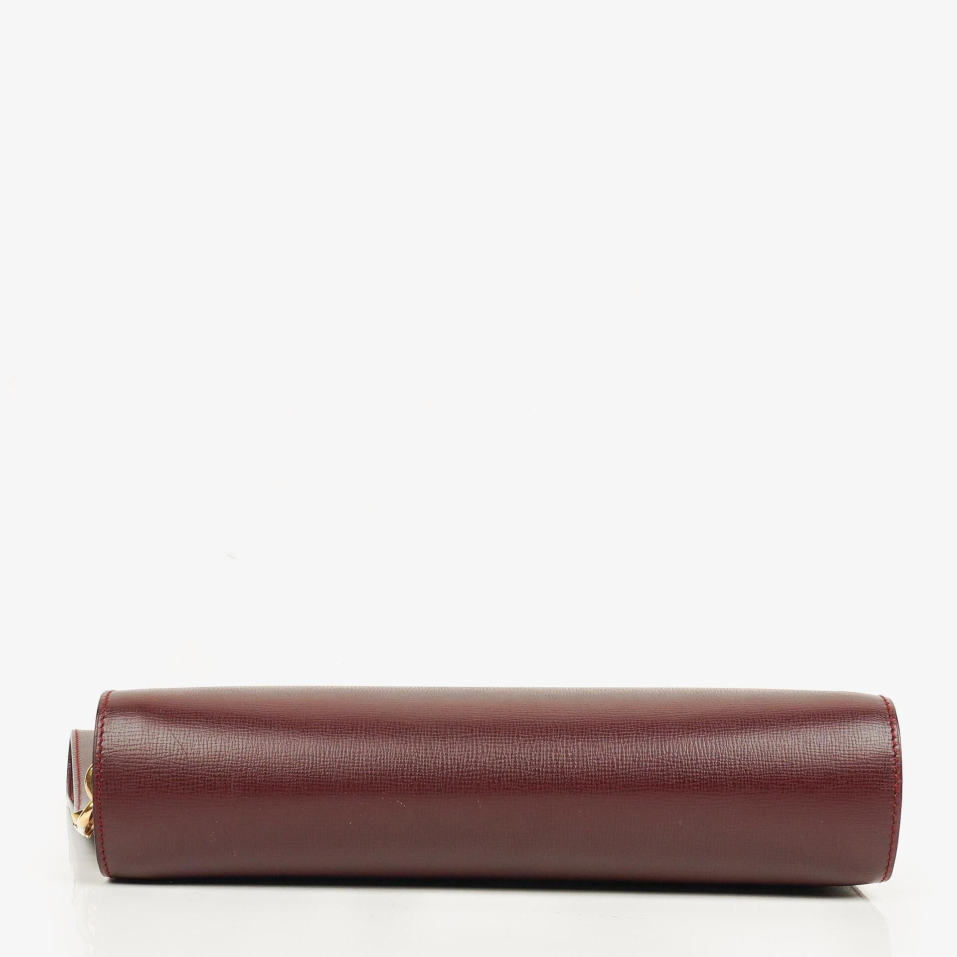Cartier Must de Cartier Burgundy Leather Clutch Bag