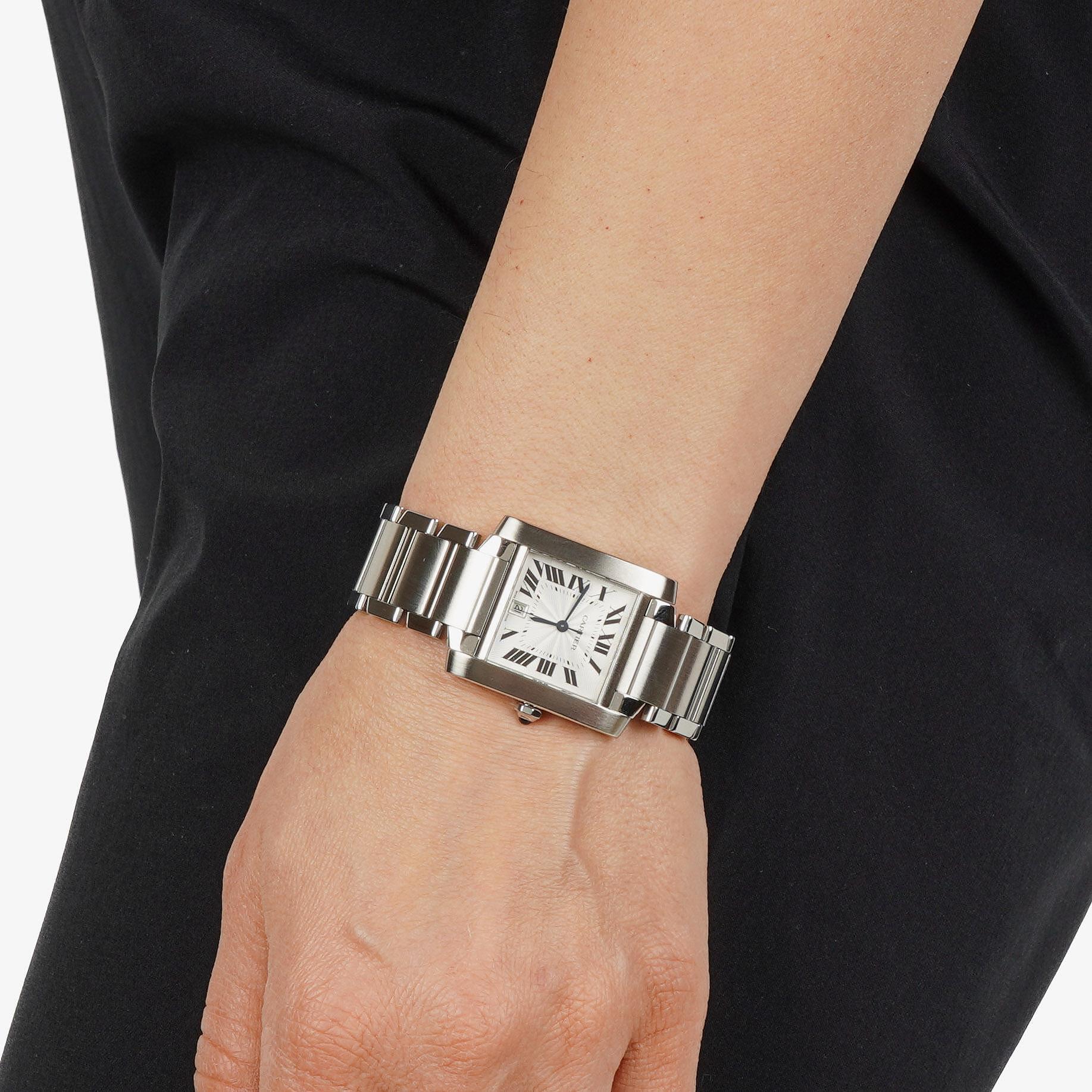 Cartier Tank Francaise Française 28mm Stainless Steel Automatic Watch