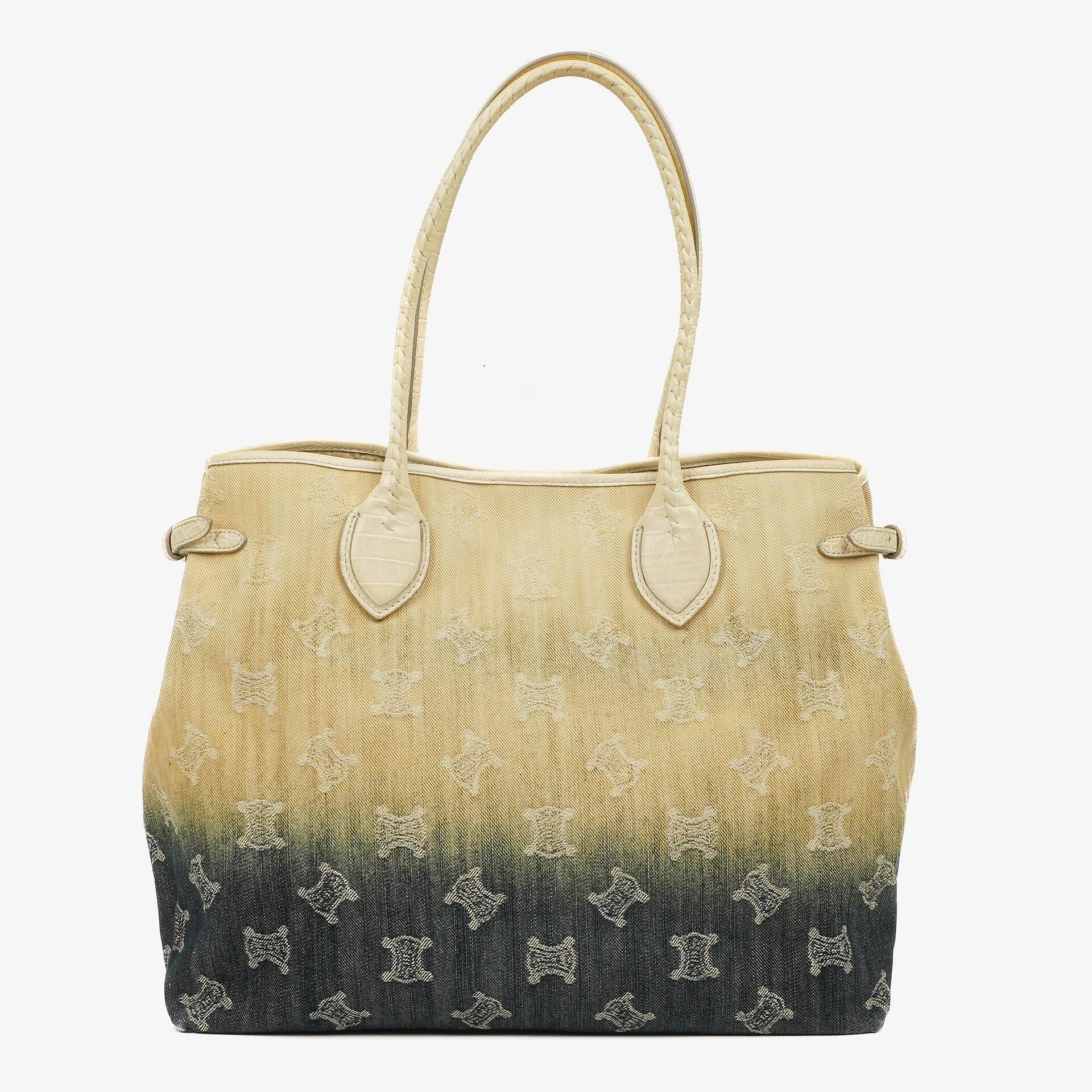 Celine Blue/Beige Macadam Denim Tote Bag