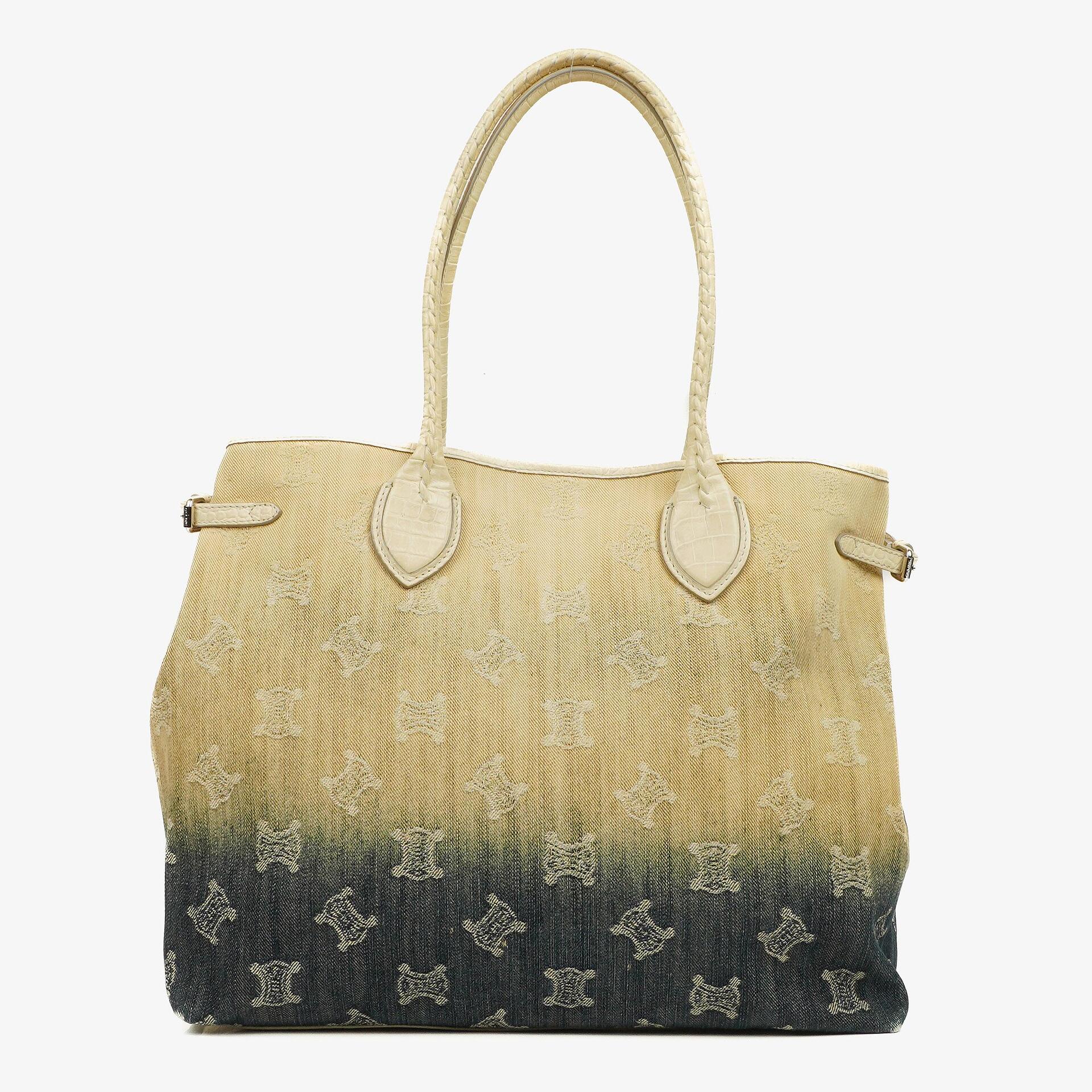 Celine Blue/Beige Macadam Denim Tote Bag