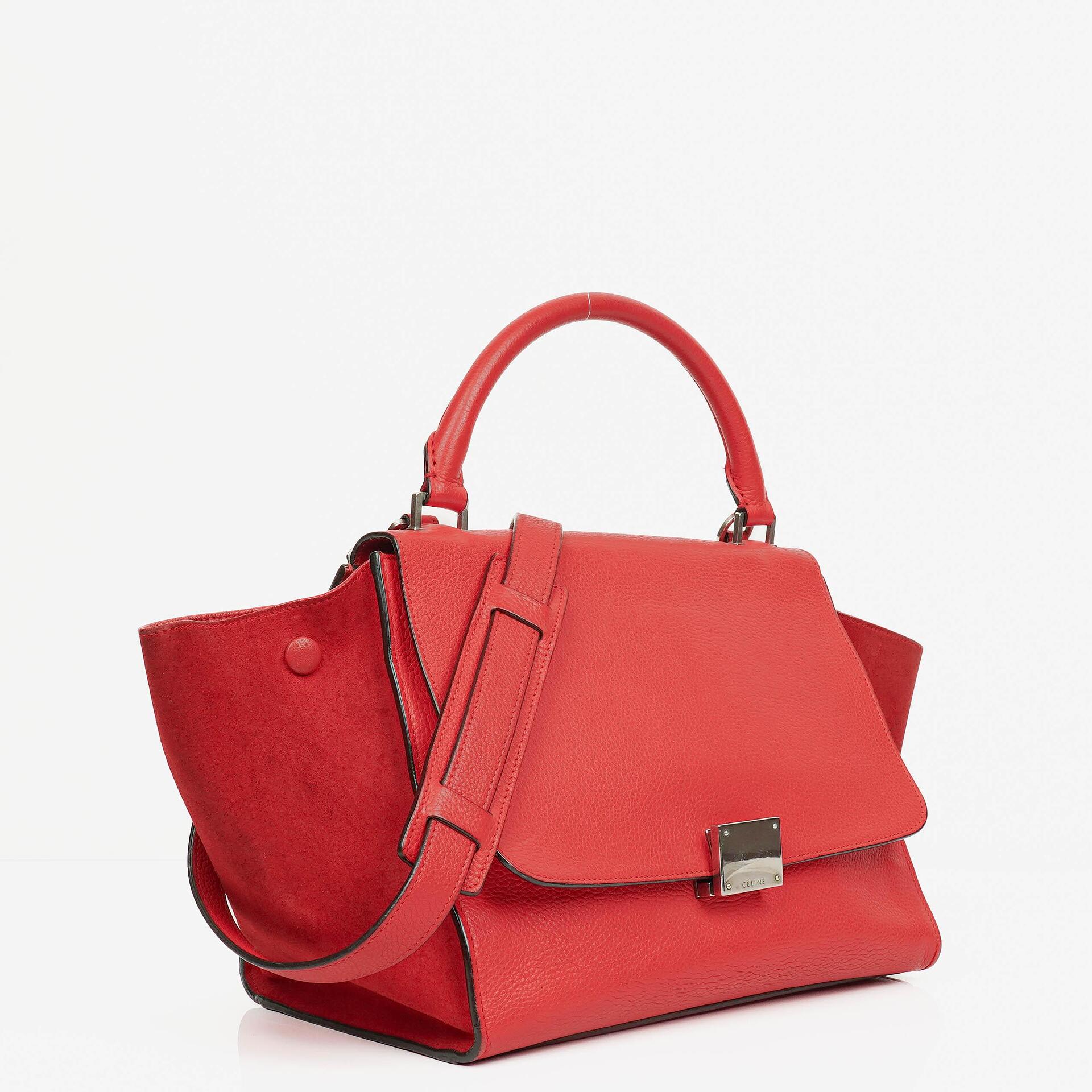 Celine Leather and Suede Small Trapeze Bag