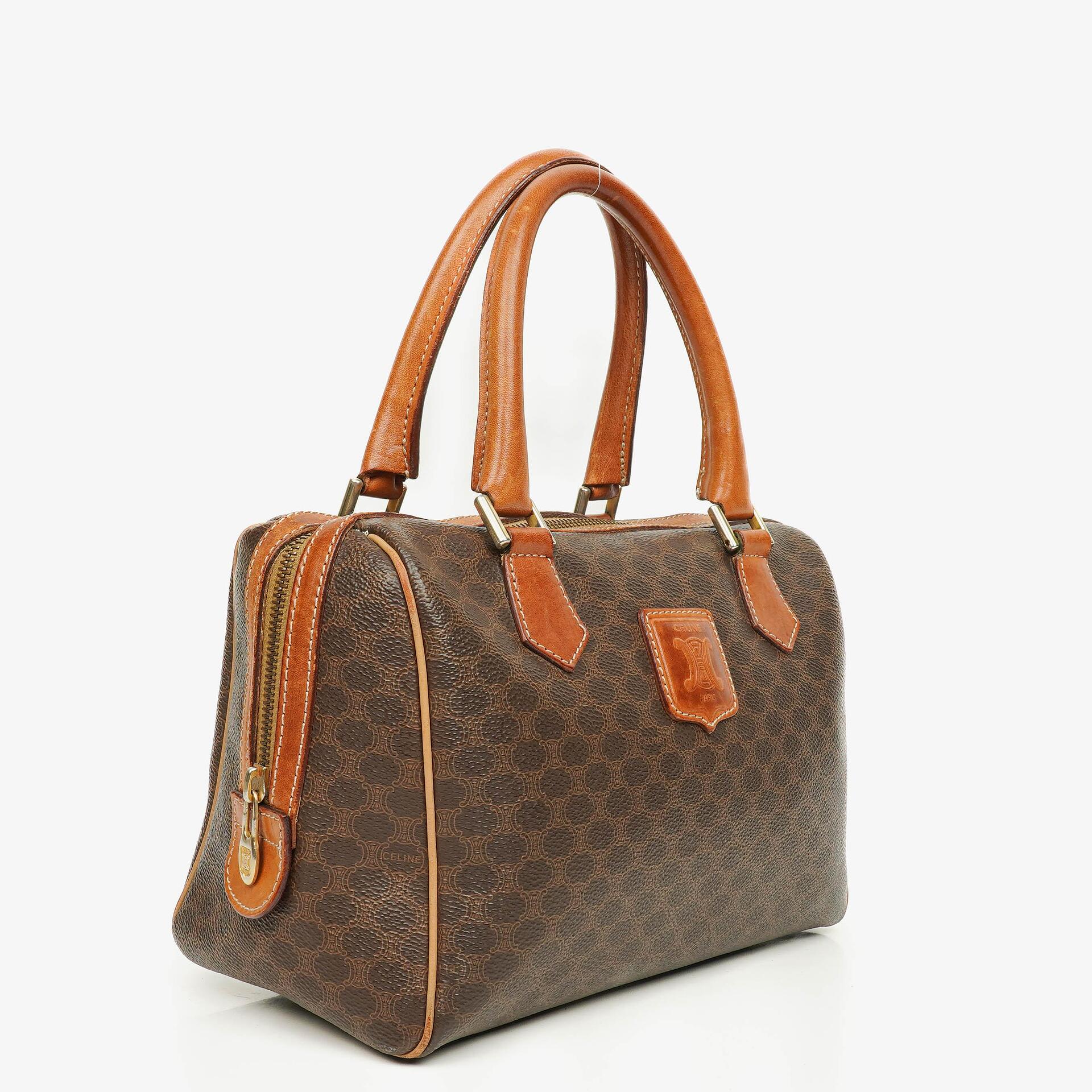 Celine Macadam Coated Canvas Boston Bag
