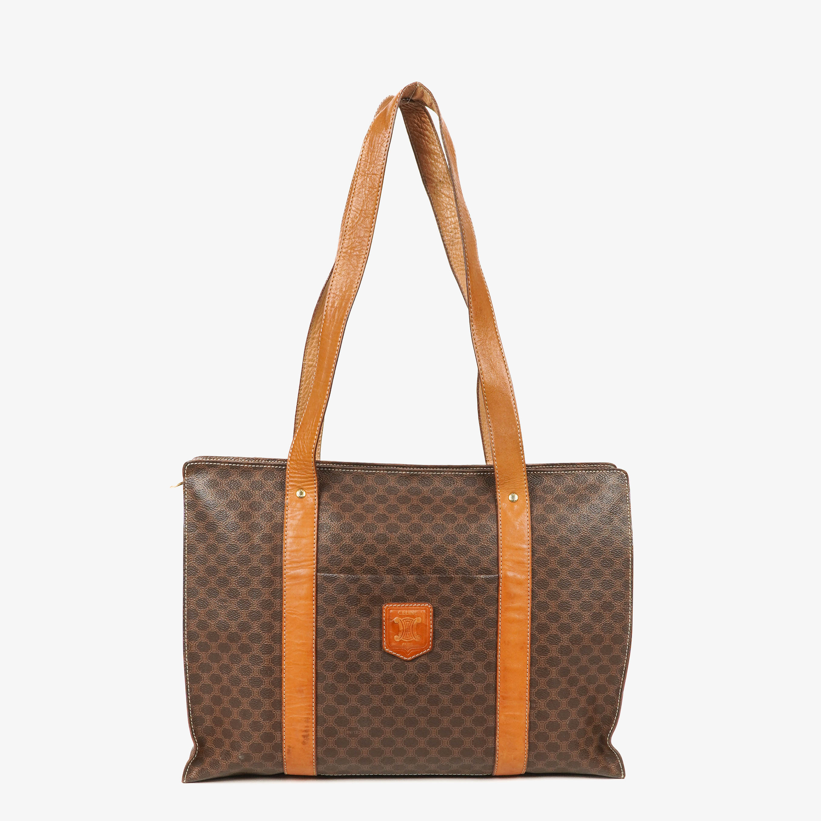 Celine Macadam Triomphe Brown Shoulder Bag
