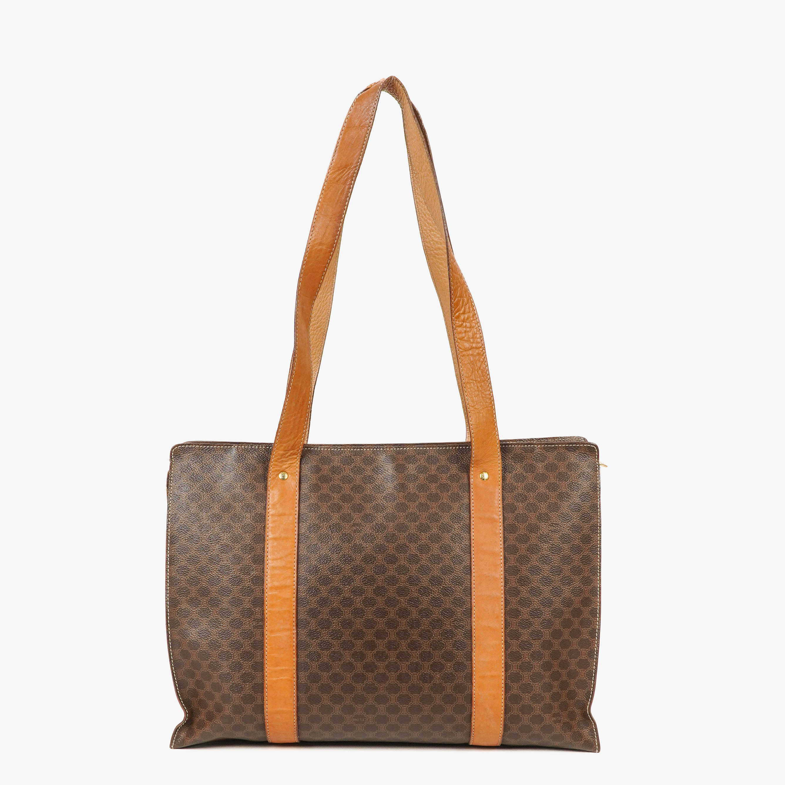 Celine Macadam Triomphe Brown Shoulder Bag