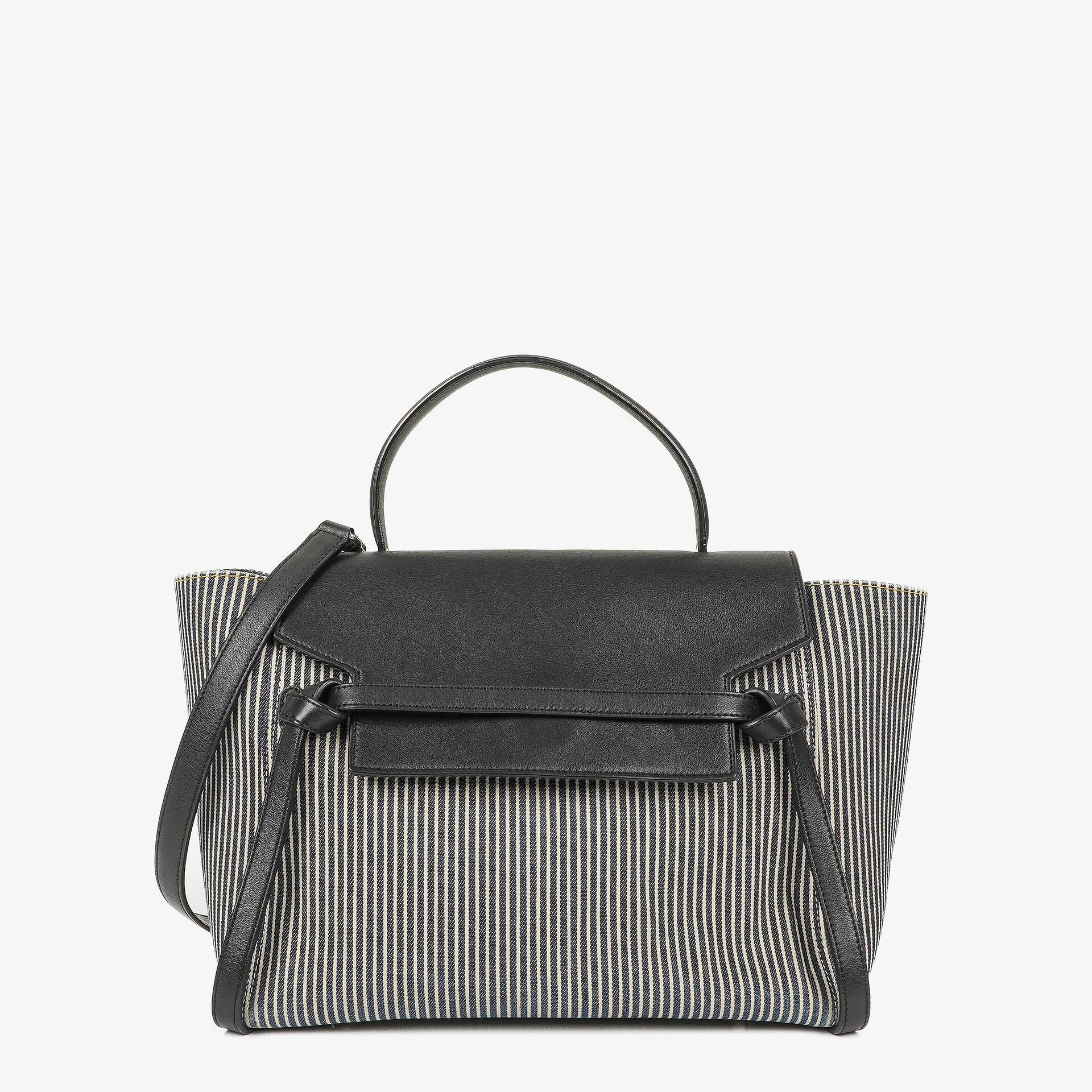 Celine Mini Striped Canvas and Leather Belt Bag
