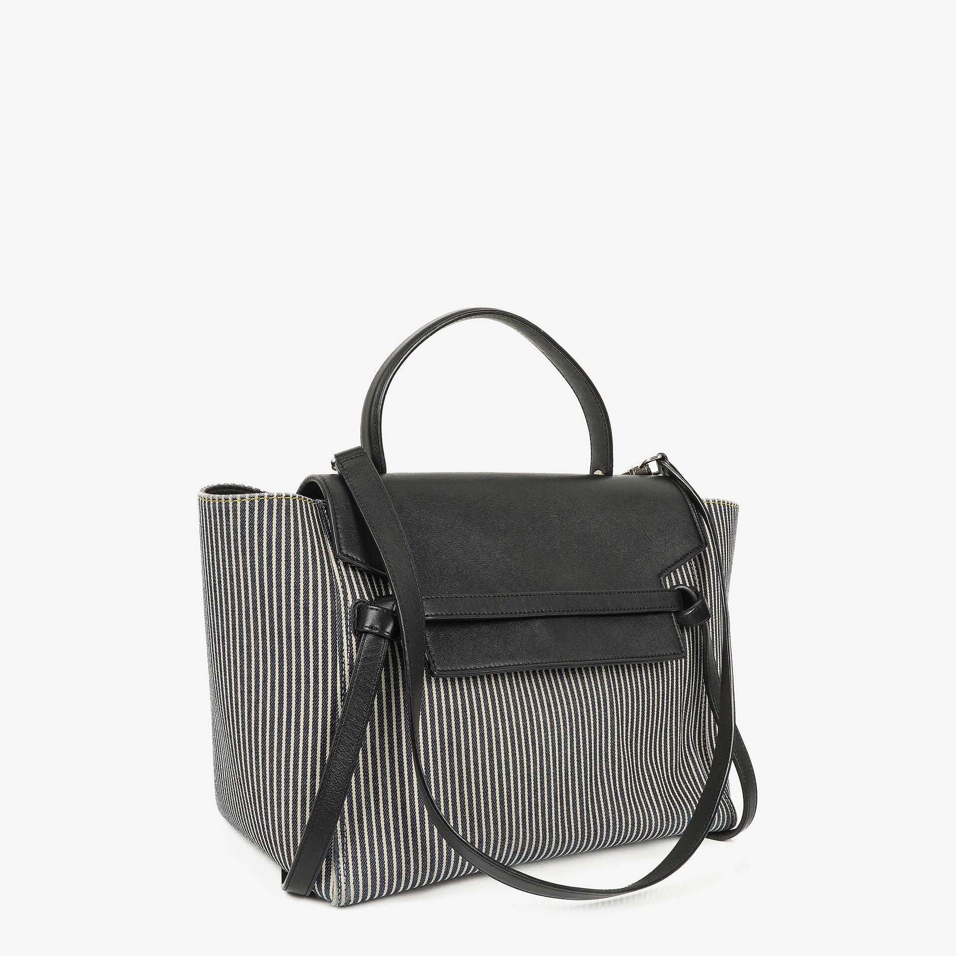 Celine Mini Striped Canvas and Leather Belt Bag