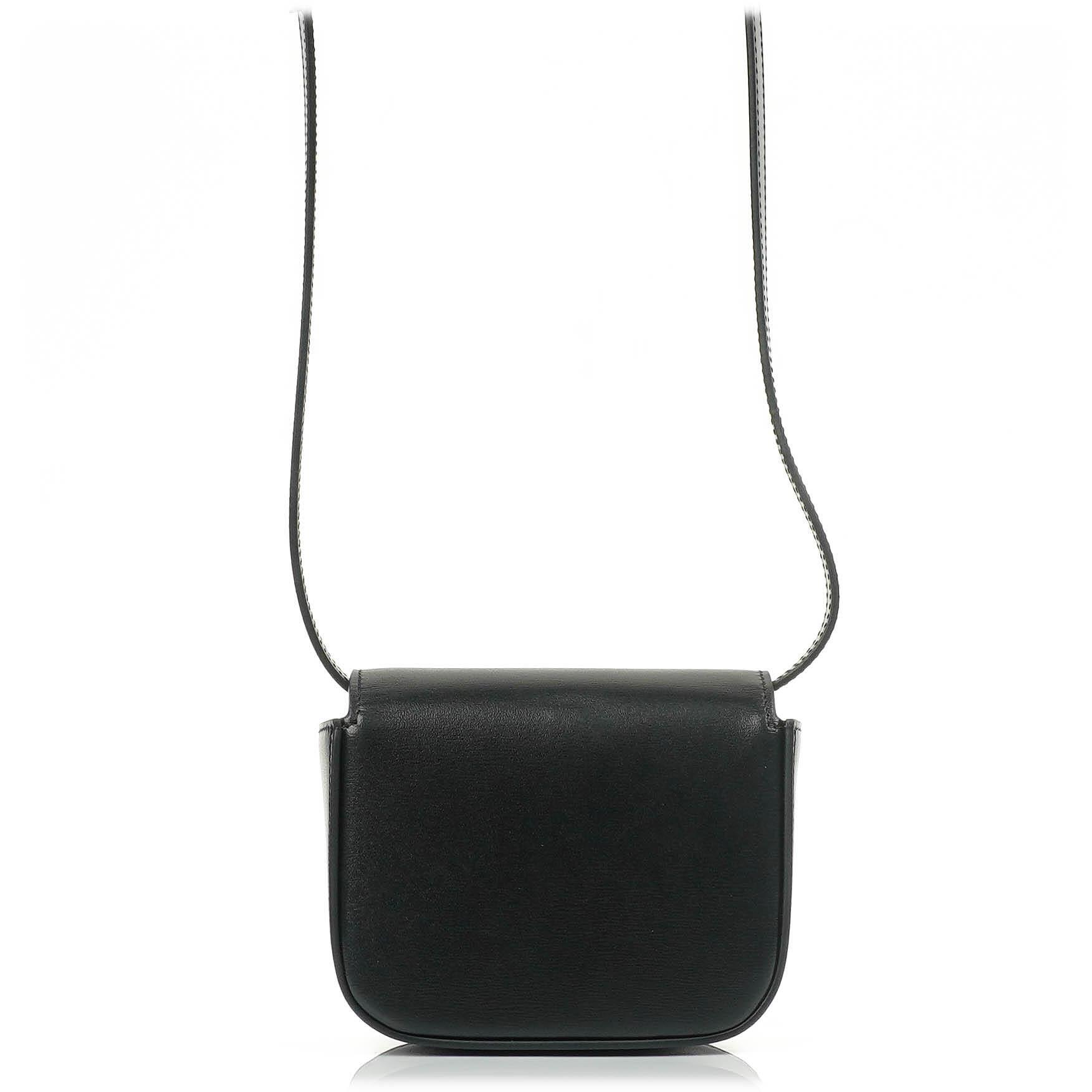 Celine Mini Triomphe Black Shiny Calfskin Shoulder/Crossbody Bag