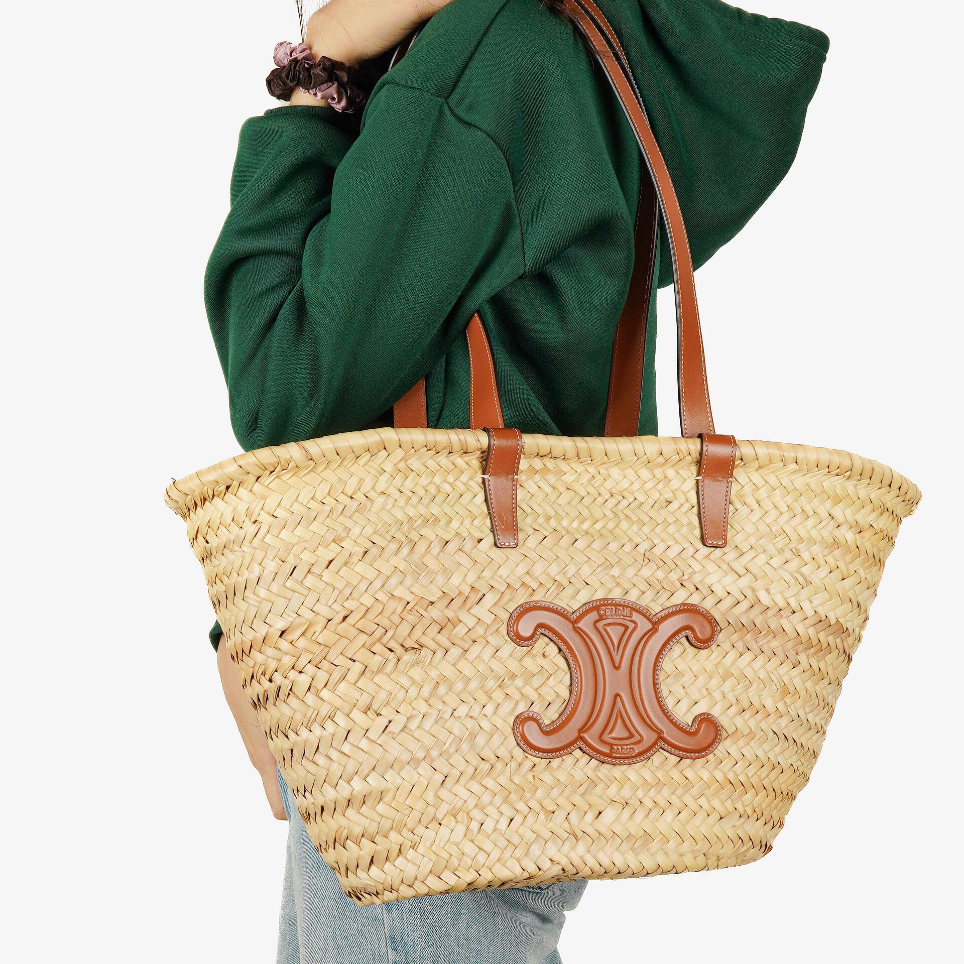 Celine Palm Leaves Calfskin Classic Triomphe Panier