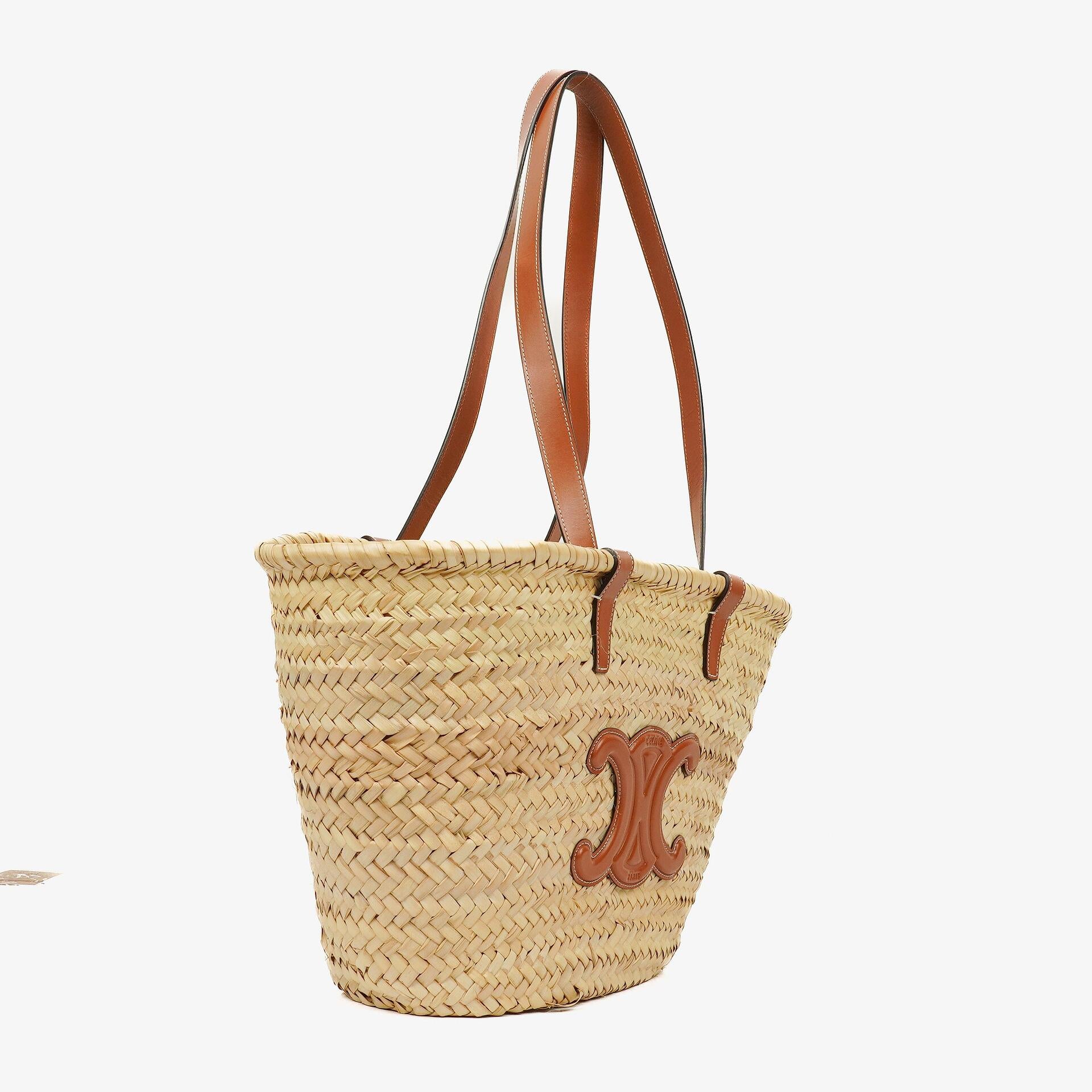 Celine Palm Leaves Calfskin Classic Triomphe Panier