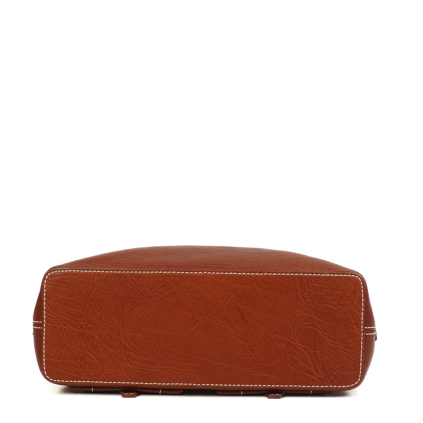 Celine Vintage Brown Textured Leather Shoulder Bag