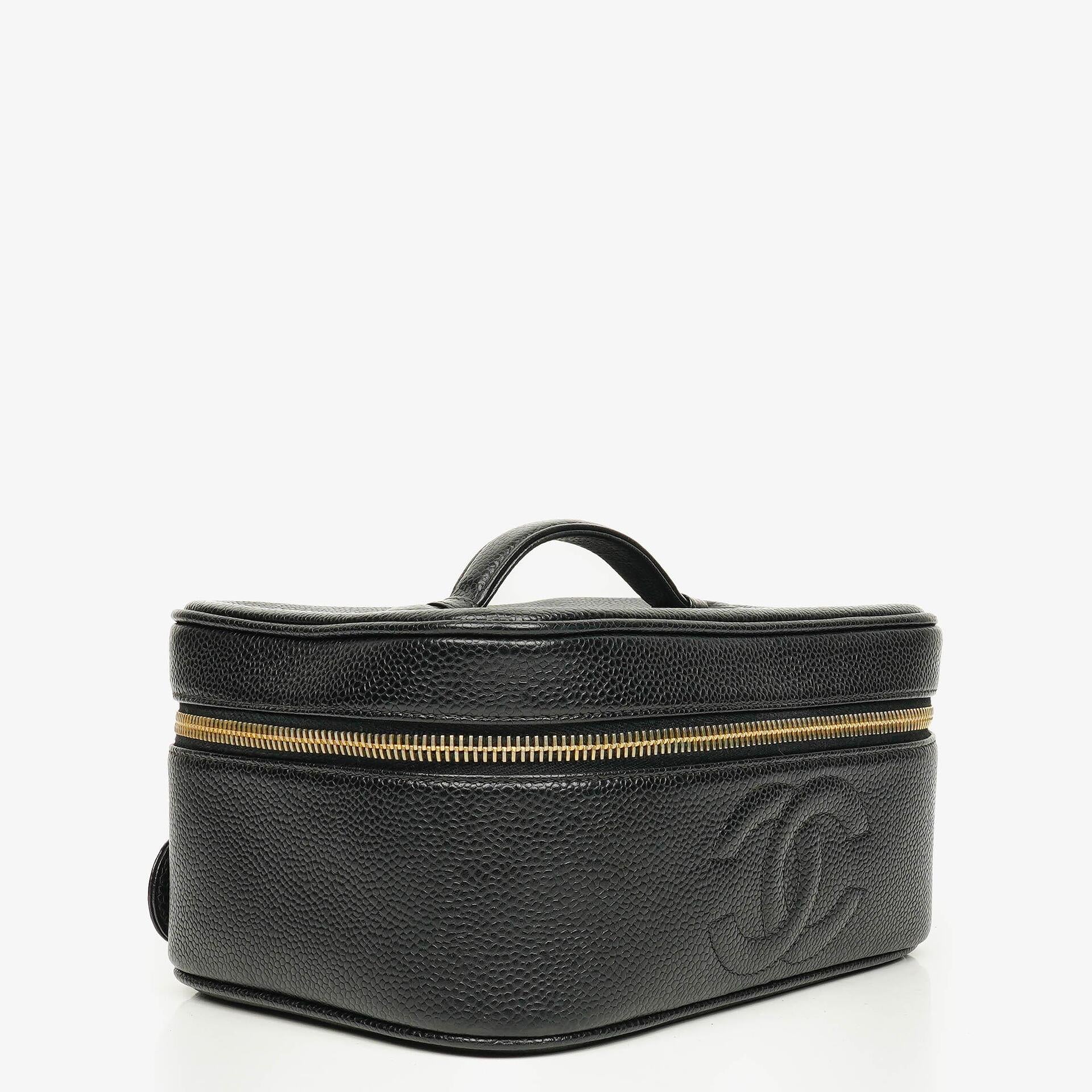 Chanel Black Caviar Leather Vanity Case