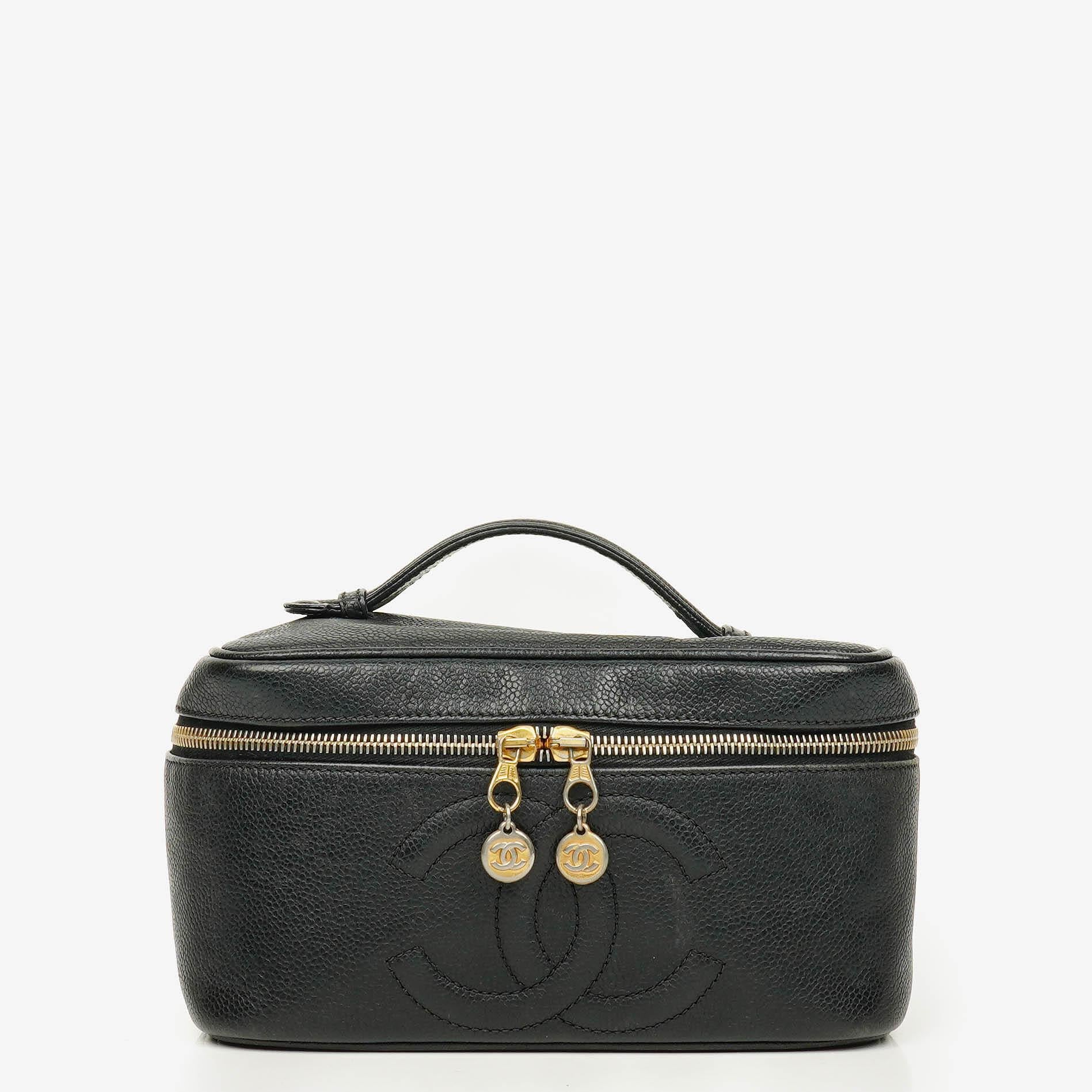 Chanel Black Caviar Leather Vanity Case