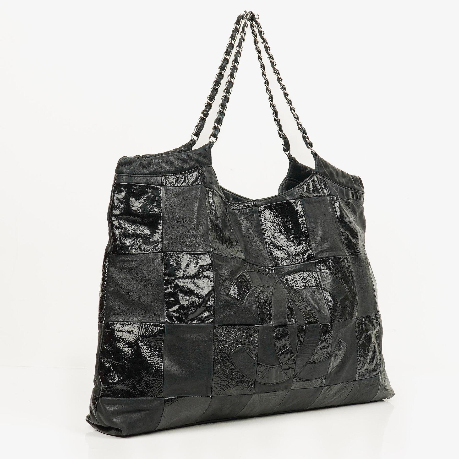 Chanel Black Leather Brooklyn Ligne Patchwork Large Cabas Tote Bag